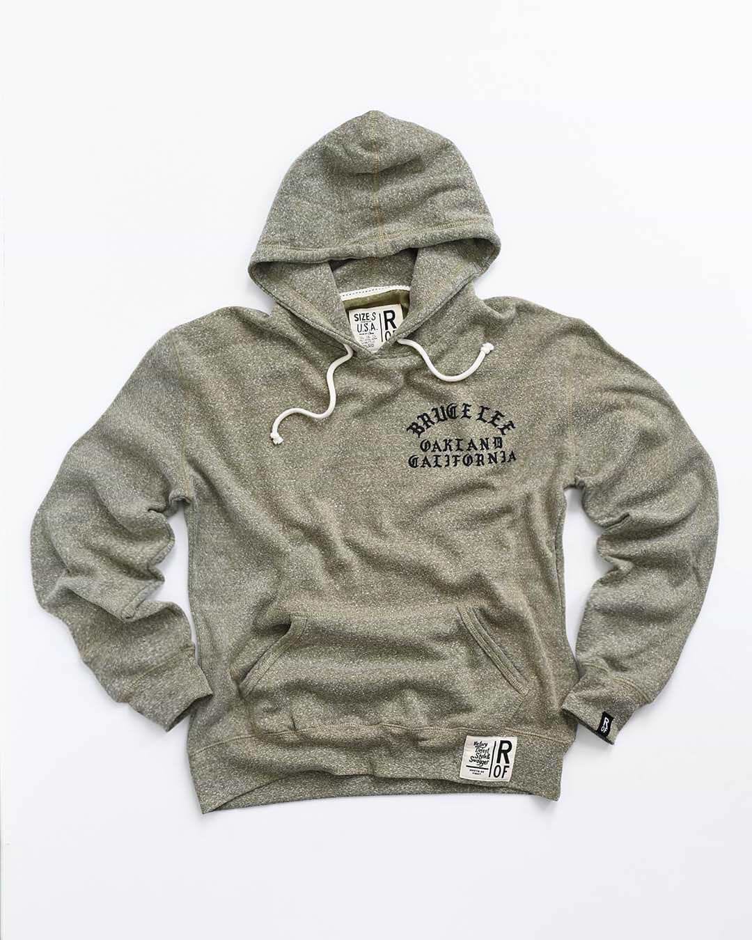 Bruce Lee &#39;Be Water&#39; Olive PO Hoody - Roots of Fight