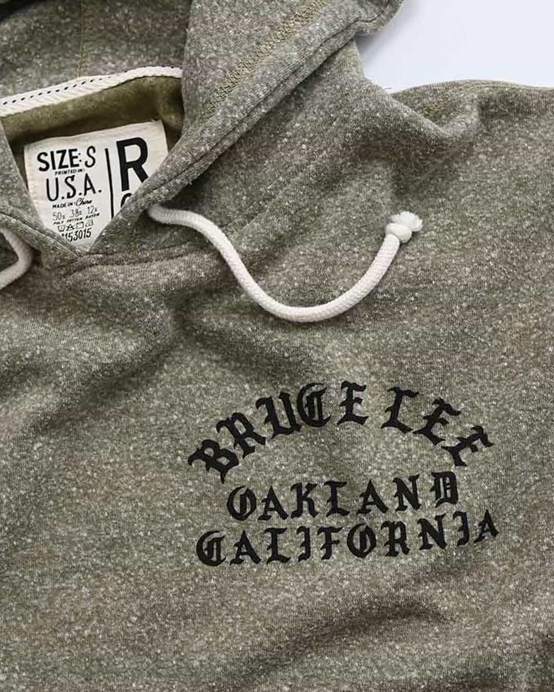 Bruce Lee &#39;Be Water&#39; Olive PO Hoody - Roots of Fight