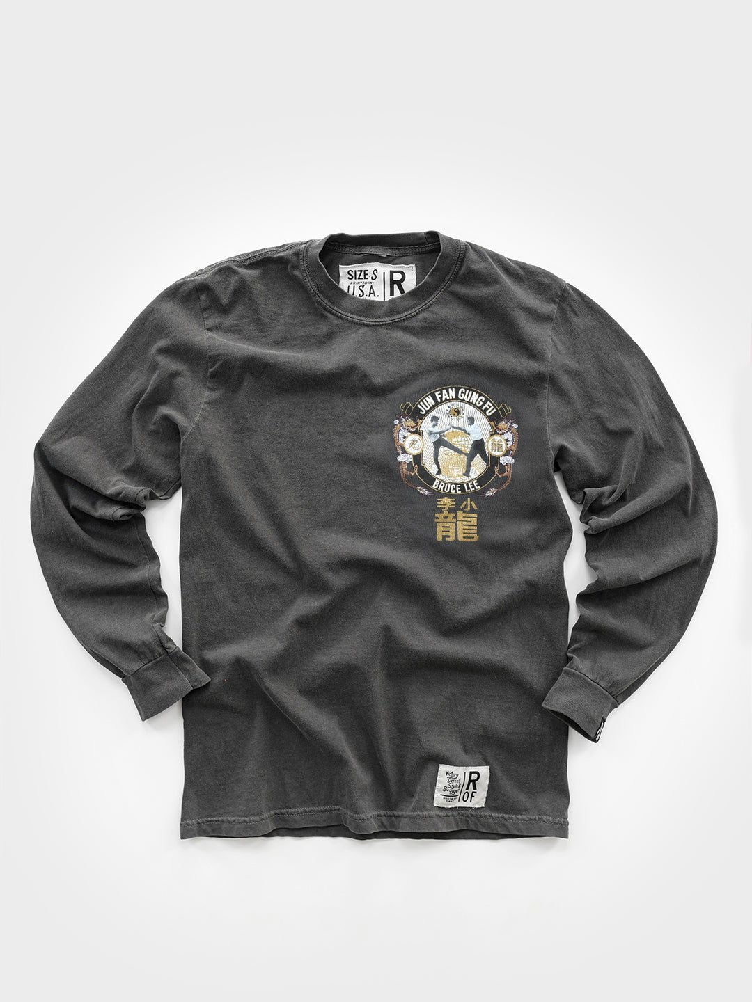 Bruce Lee Jun Fan Gung Fu Charcoal Long Sleeve Tee - Roots of Fight