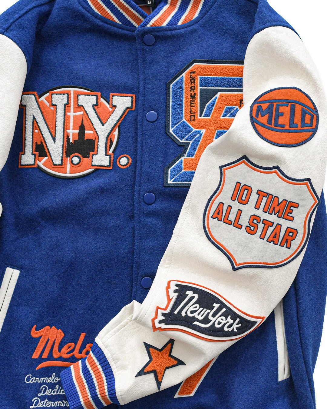 C. Anthony New York Blue Varsity Jacket - Roots of Fight