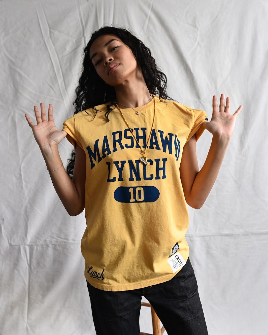 CAL - Marshawn Lynch #10 Gold Tee - Roots of Fight
