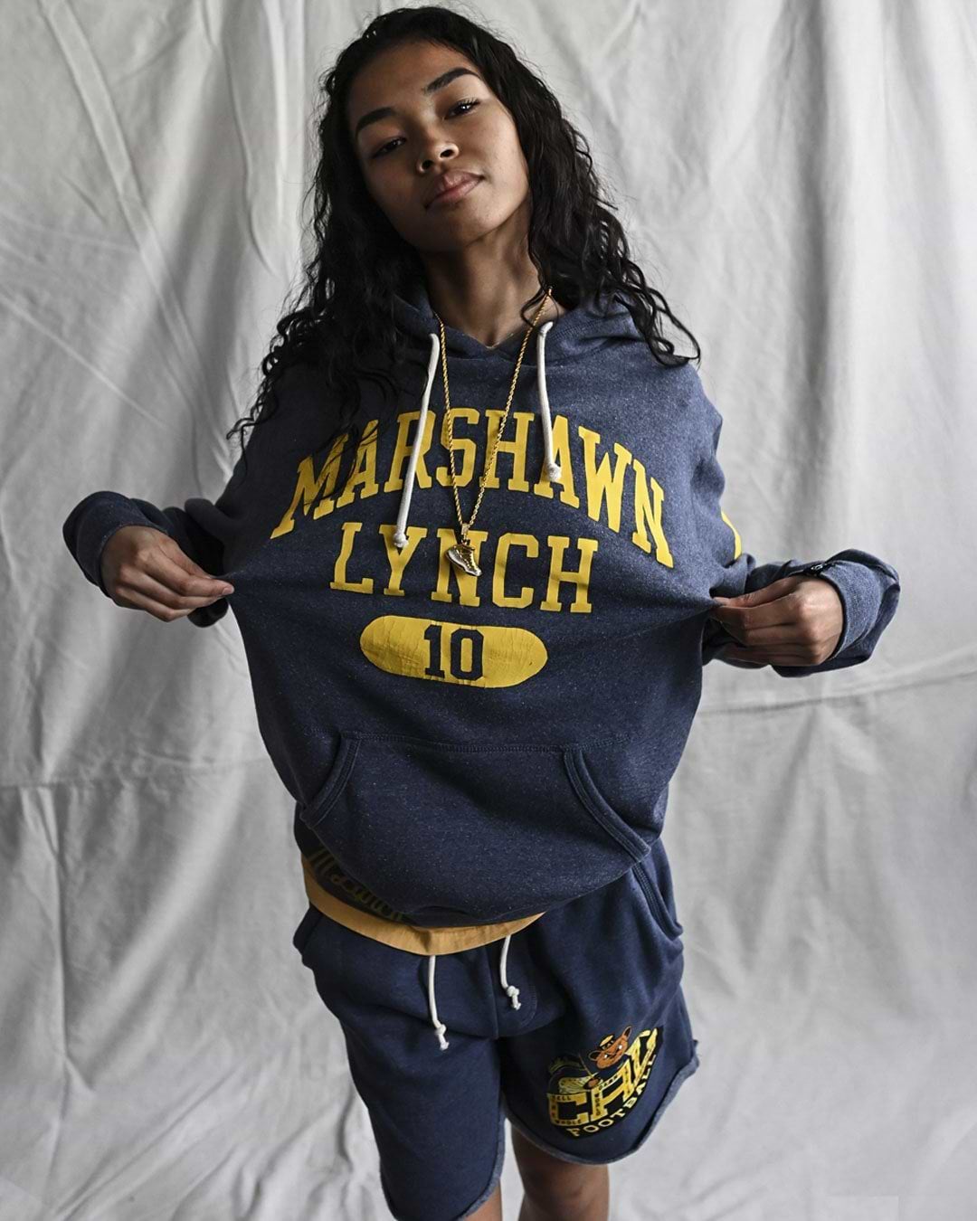 CAL - Marshawn Lynch #10 Navy PO Hoody - Roots of Fight