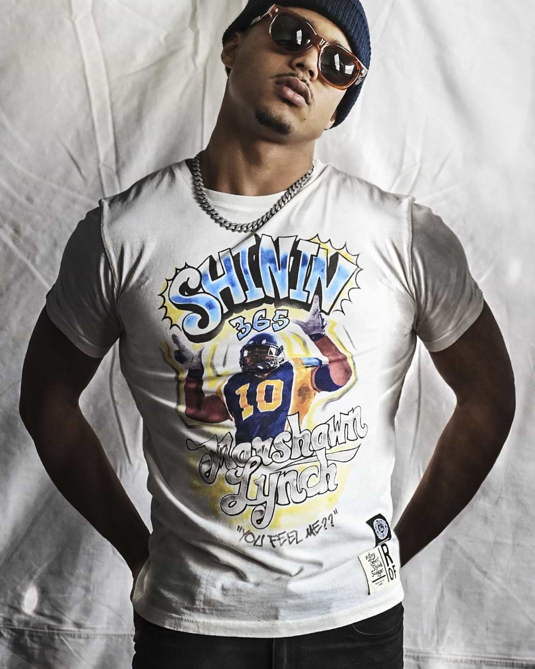 CAL - Marshawn Lynch Shinin&#39; 365 White Tee - Roots of Fight