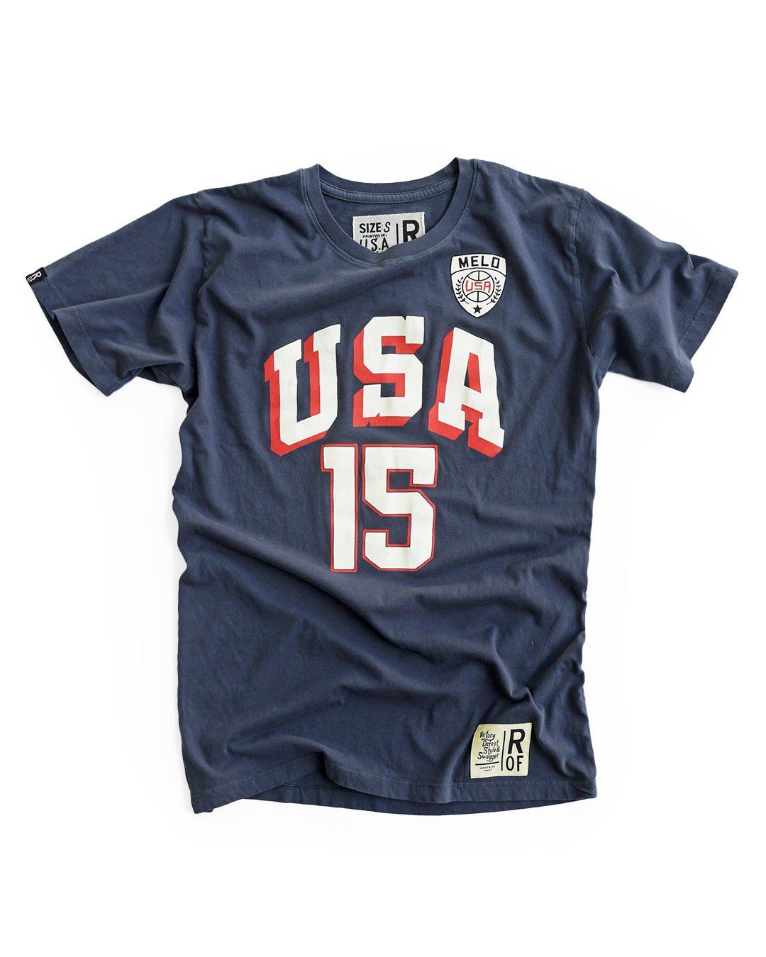 Carmelo Anthony 15 Basketball Navy Tee - Roots of Fight