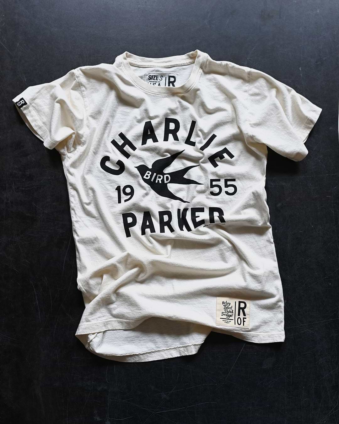 Charlie Bird Parker &#39;55 White Tee - Roots of Fight