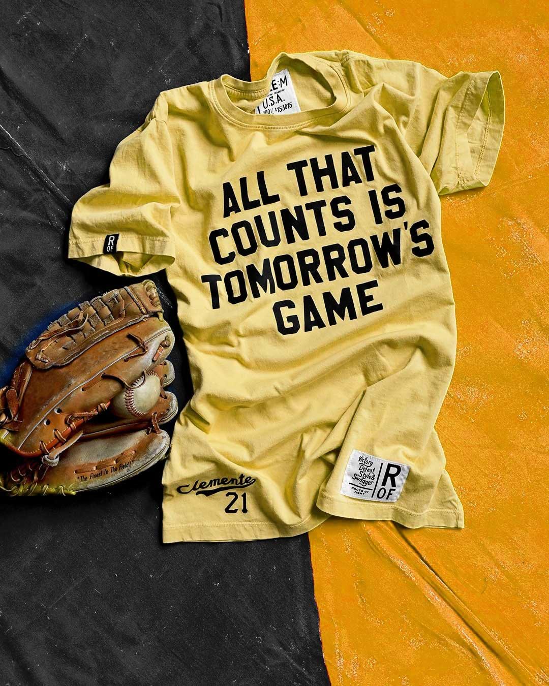 Clemente 'All That Counts' Gold Tee - Roots of Fight