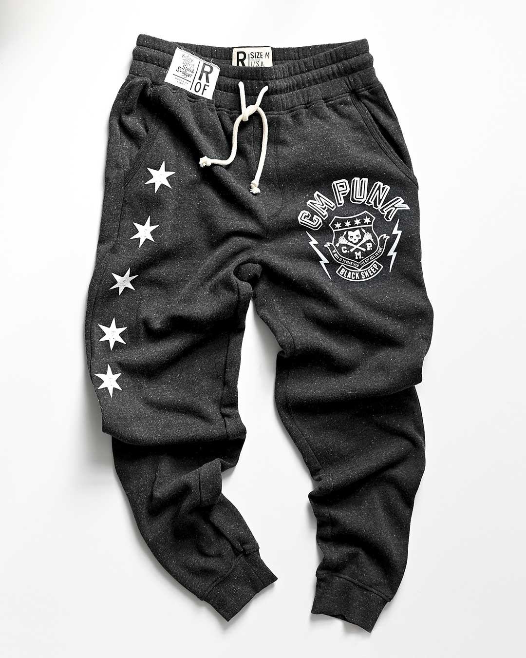 CM Punk &#39;Black Sheep&#39; Black Sweatpants - Roots of Fight