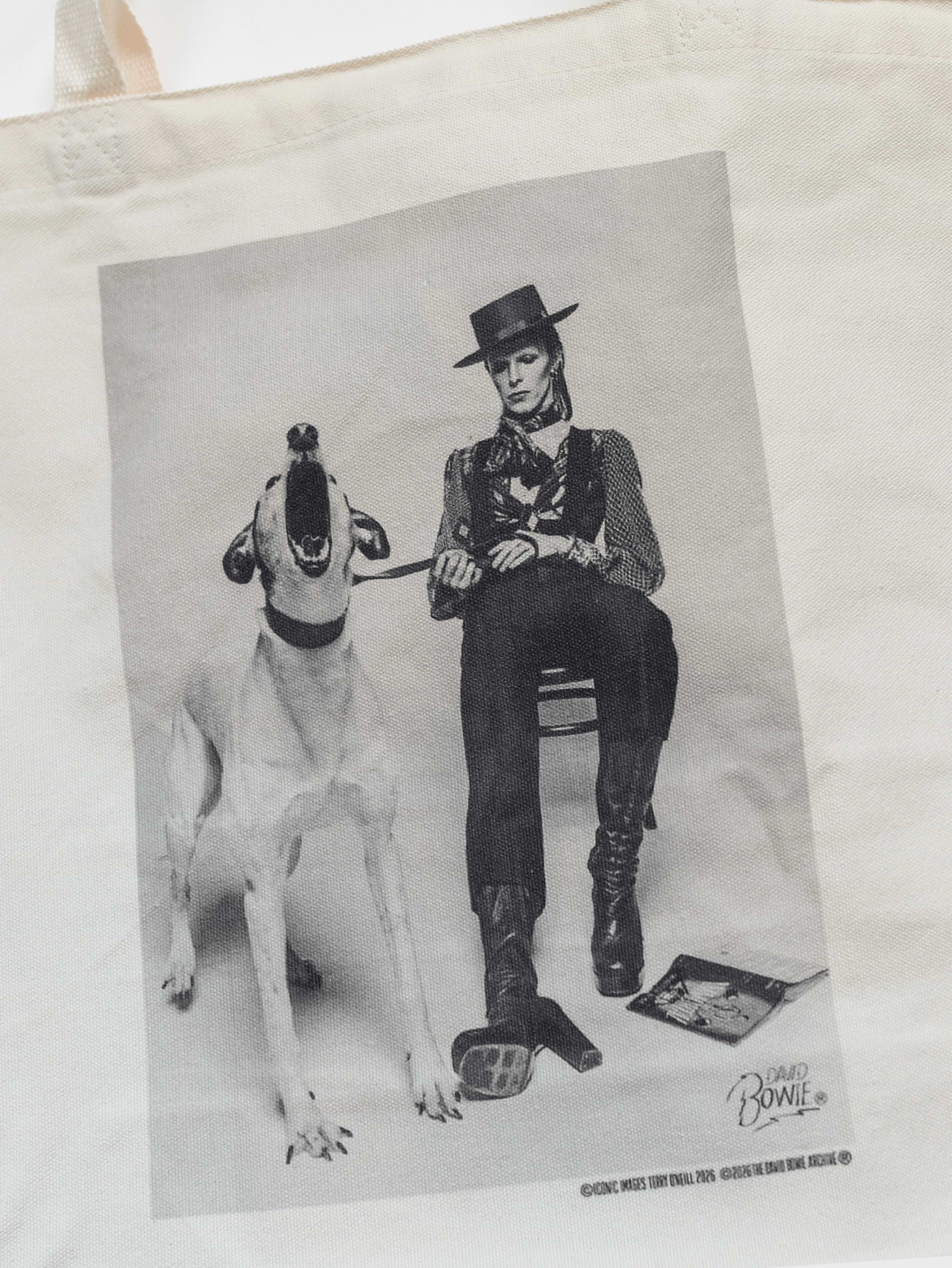 David Bowie Diamond Dogs Photo Ivory Tote Bag - Roots of Fight