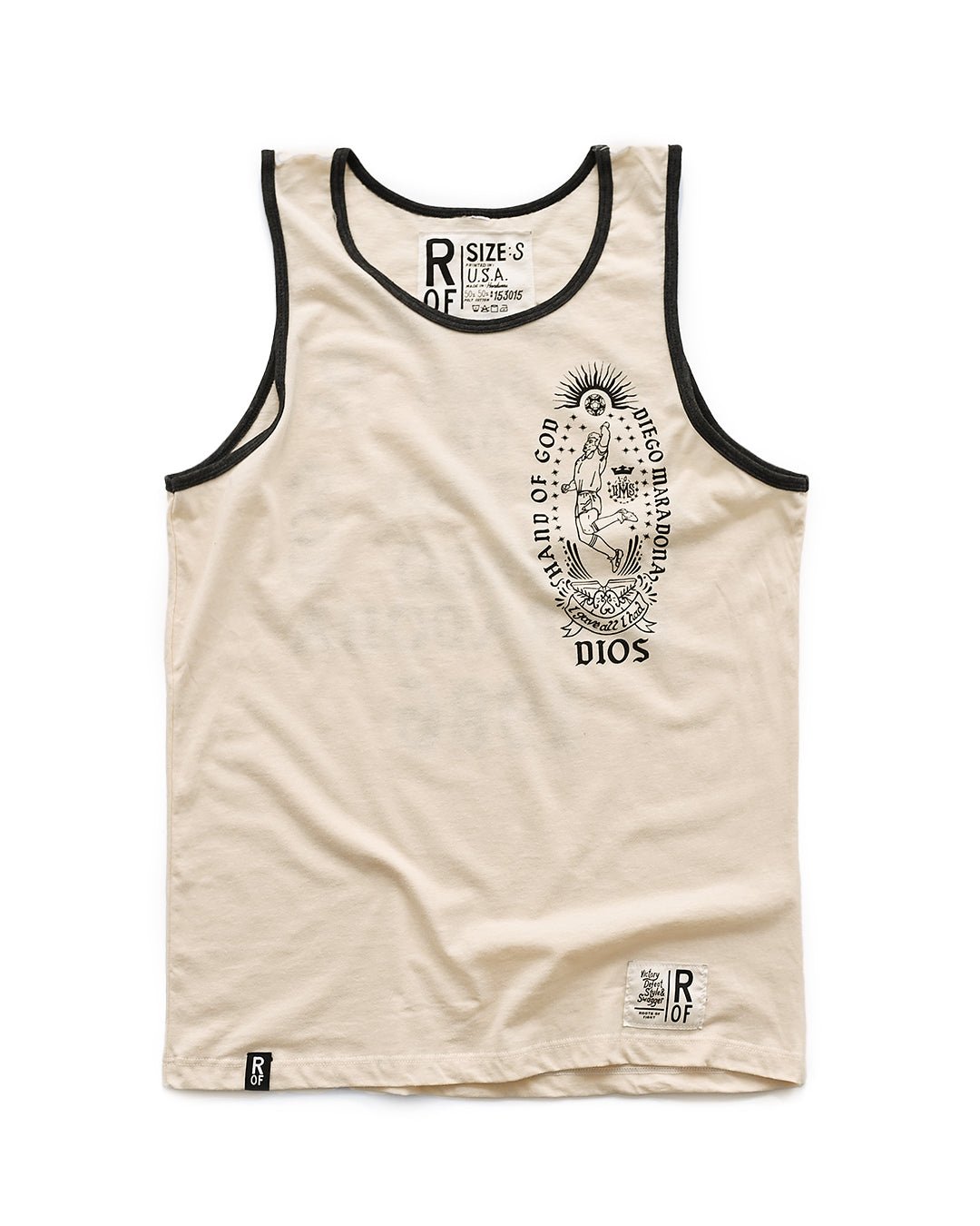 Diego Maradona Hand of God &#39;86 White Tank - Roots of Fight
