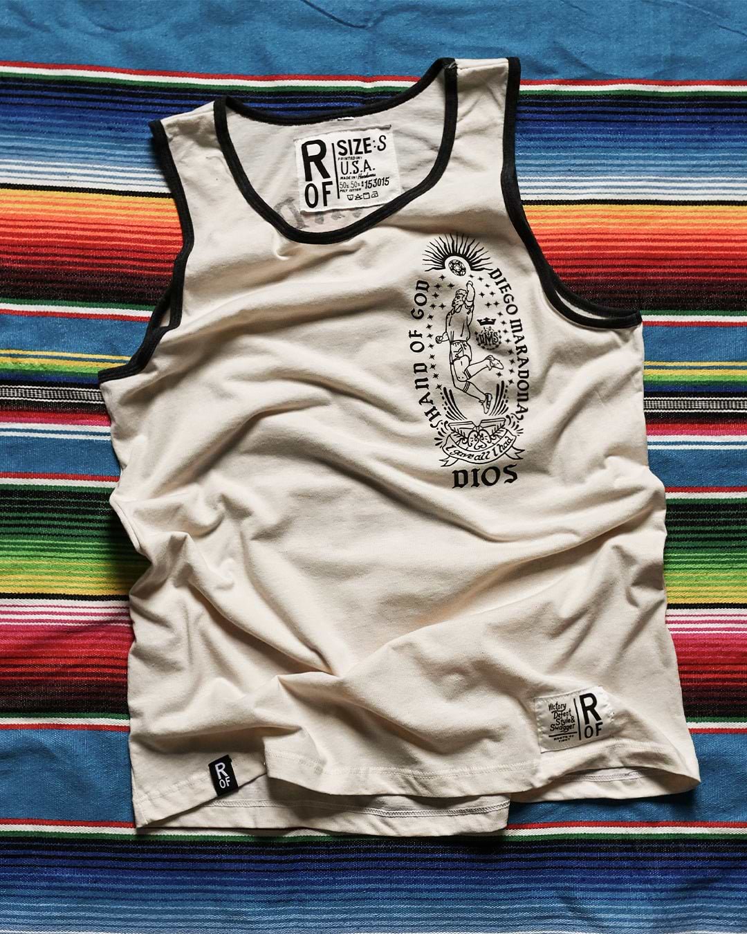 Diego Maradona Hand of God '86 White Tank - Roots of Fight