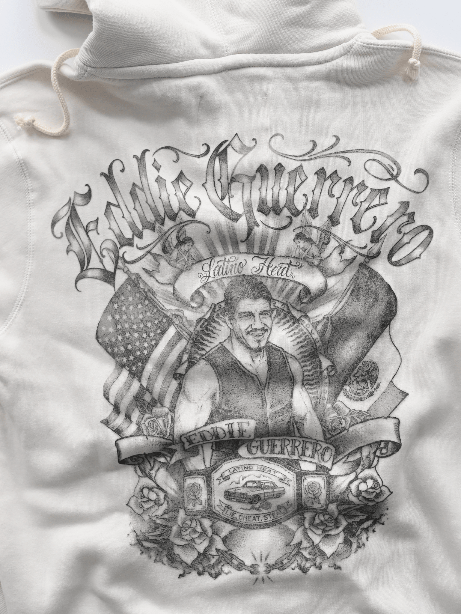 Eddie Guerrero Latino Heat White PO Hoody - Roots of Fight