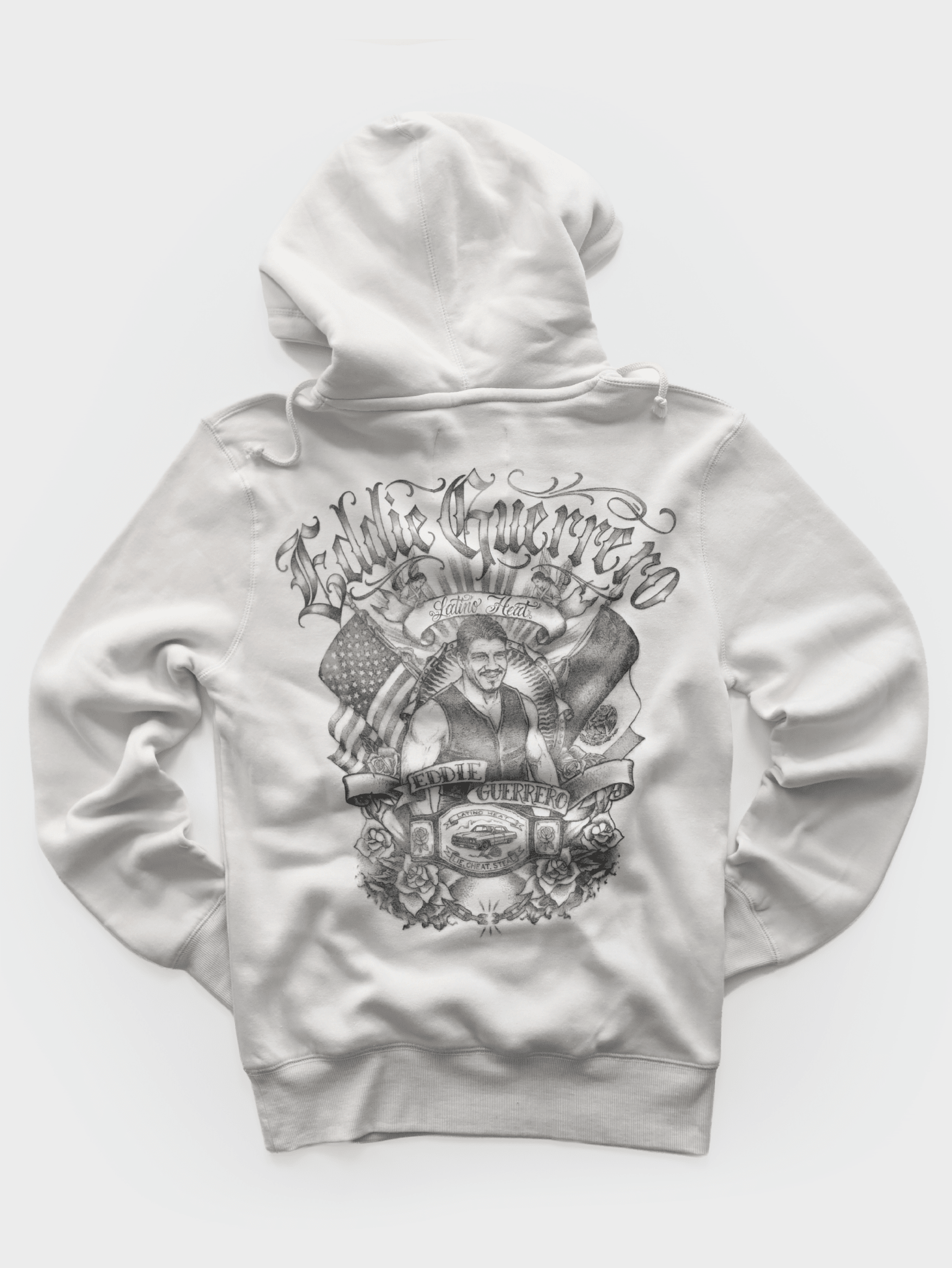 Eddie Guerrero Latino Heat White PO Hoody - Roots of Fight