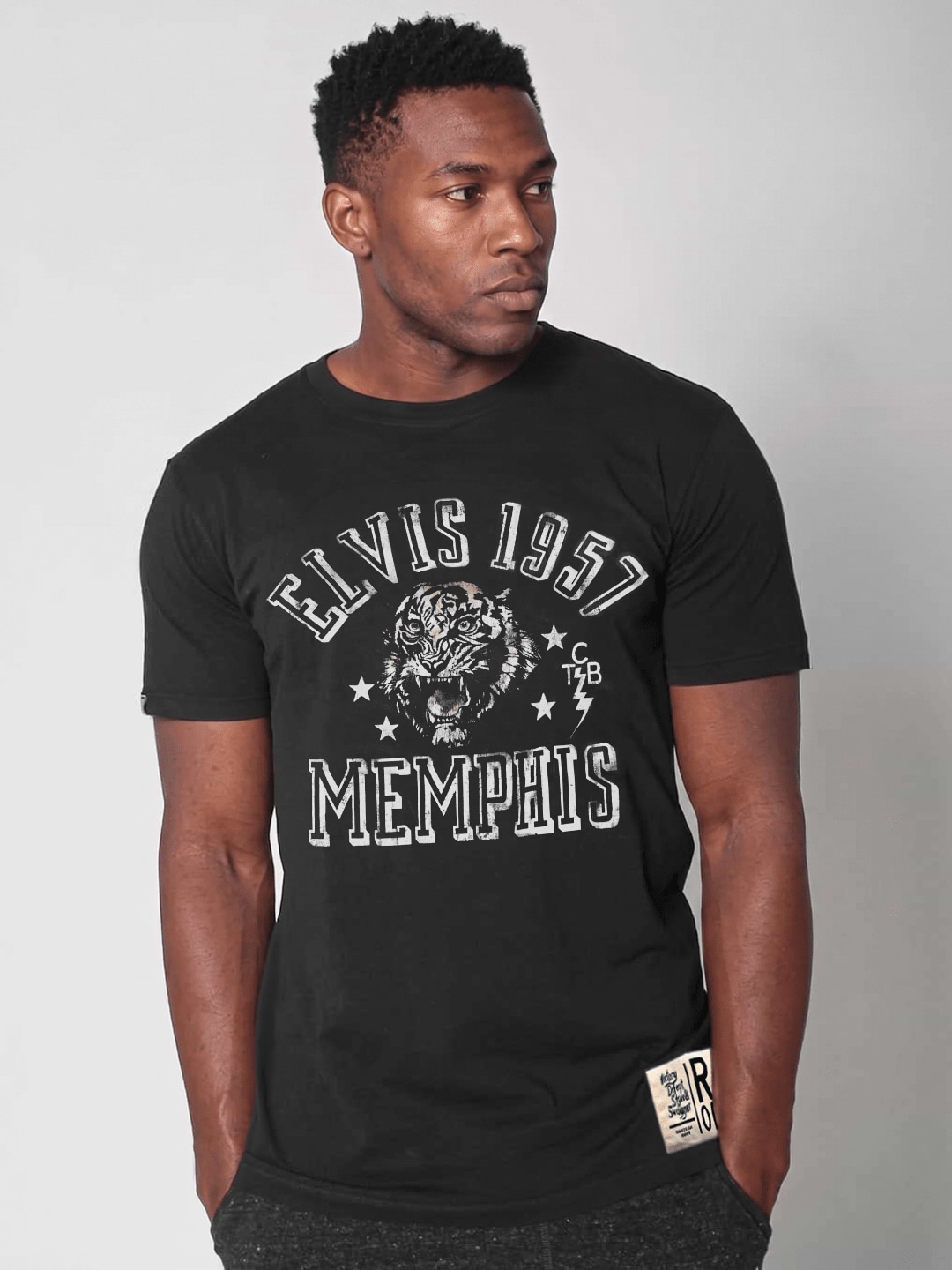 Elvis 1957 Tiger Black Tee - Roots of Fight