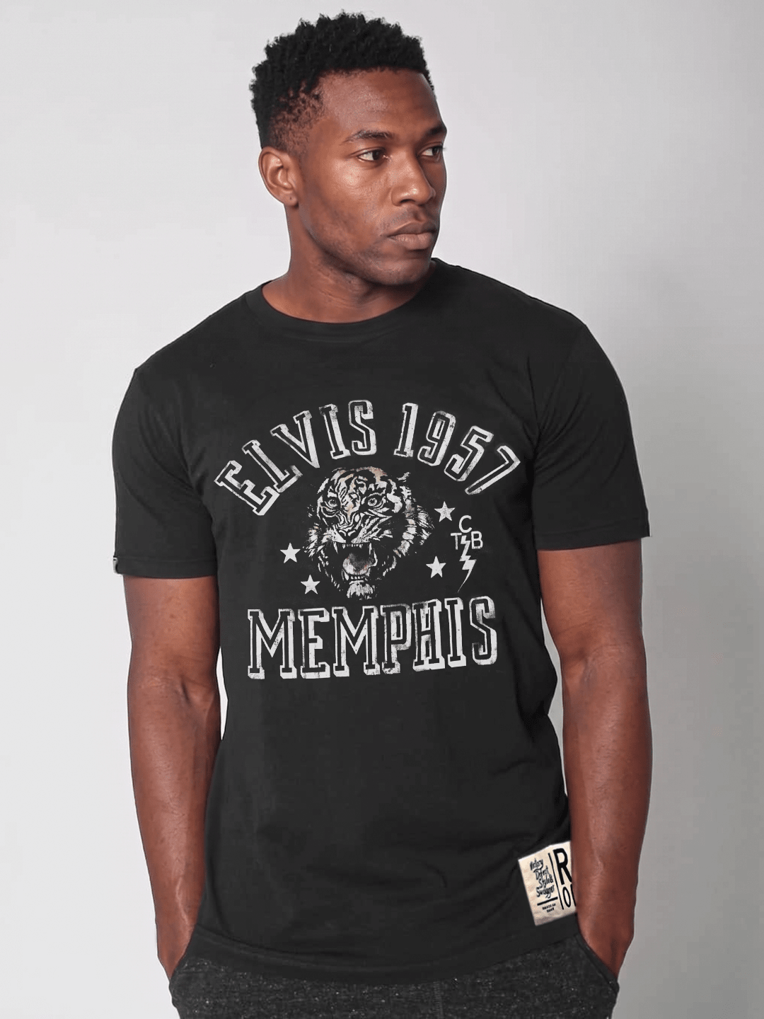 Elvis 1957 Tiger Black Tee - Roots of Fight