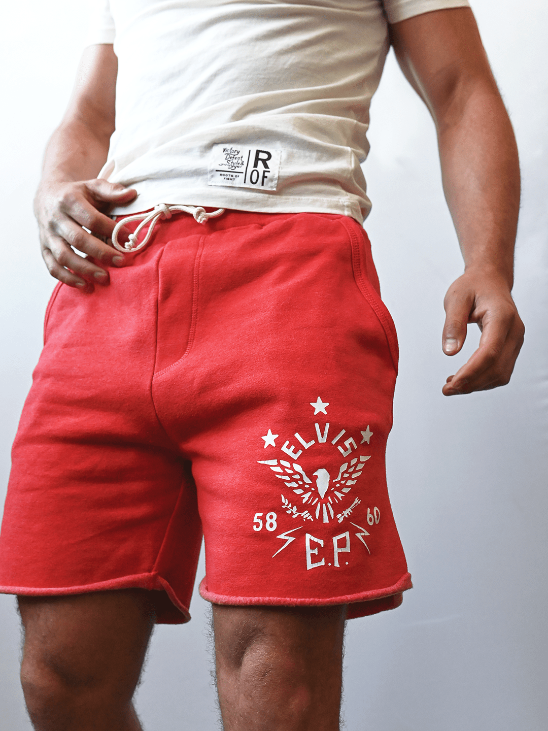 Elvis 1958 Army Red Shorts - Roots of Fight