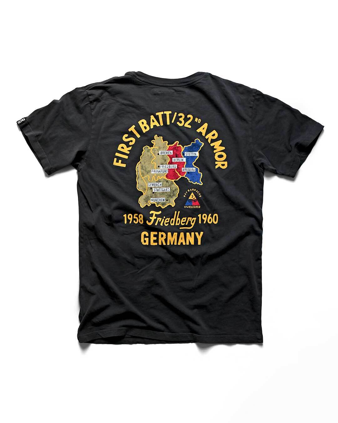 Elvis 32nd Armor &#39;58 Germany Black Tee - Roots of Fight