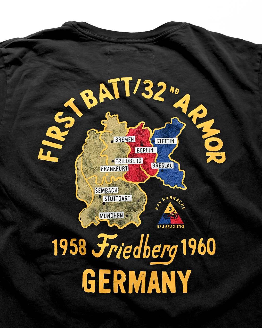 Elvis 32nd Armor &#39;58 Germany Black Tee - Roots of Fight
