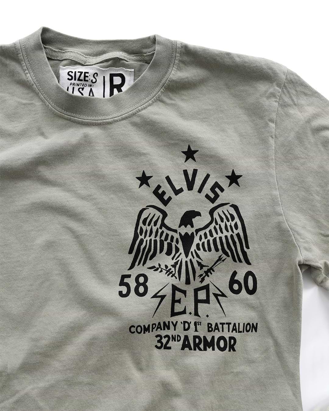 Elvis Company D Khaki Long Sleeve Tee - Roots of Fight