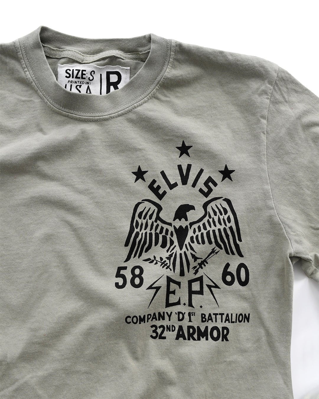 Elvis Company D Khaki Long Sleeve Tee - Roots of Fight