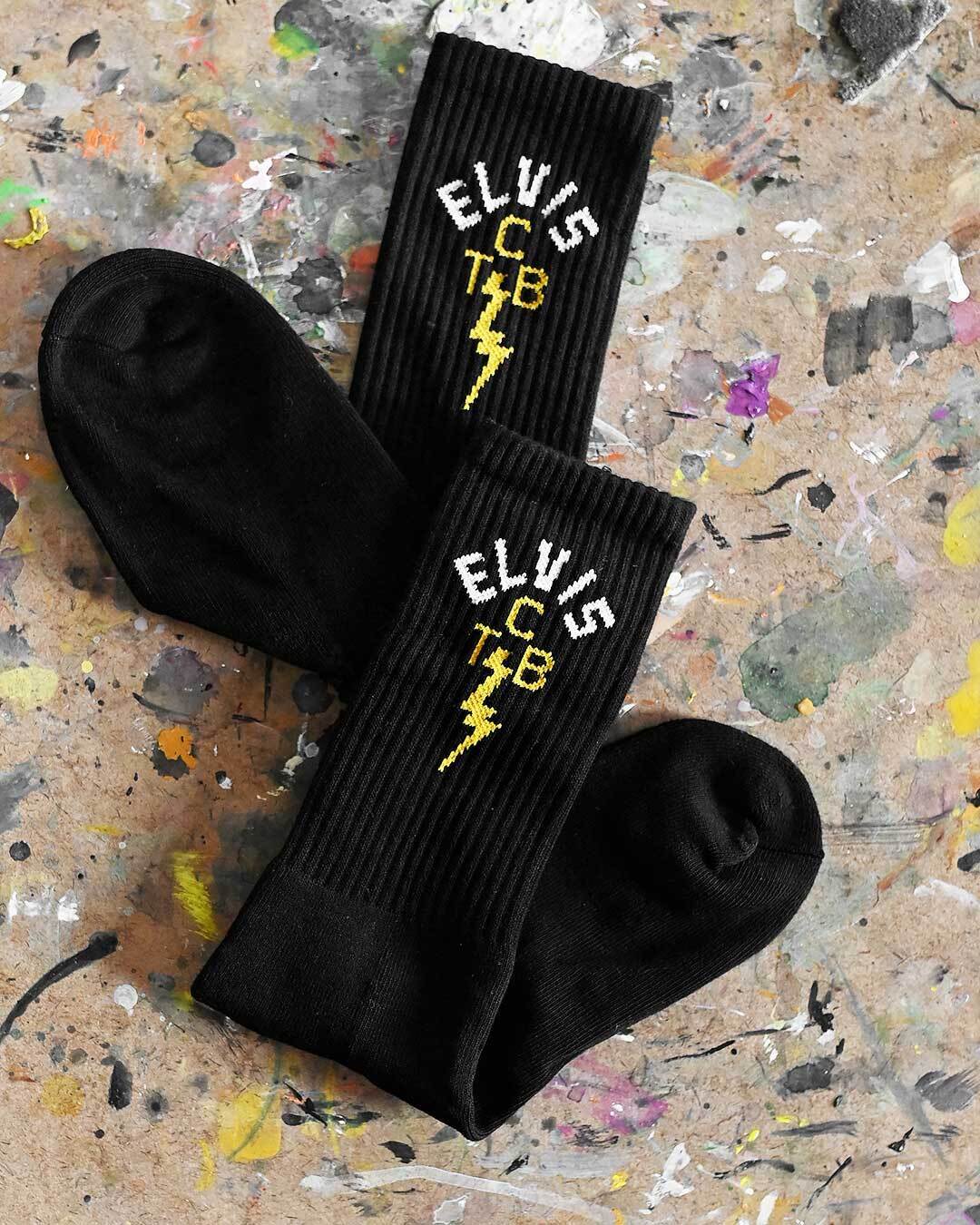 Elvis TCB Black Socks - Roots of Fight