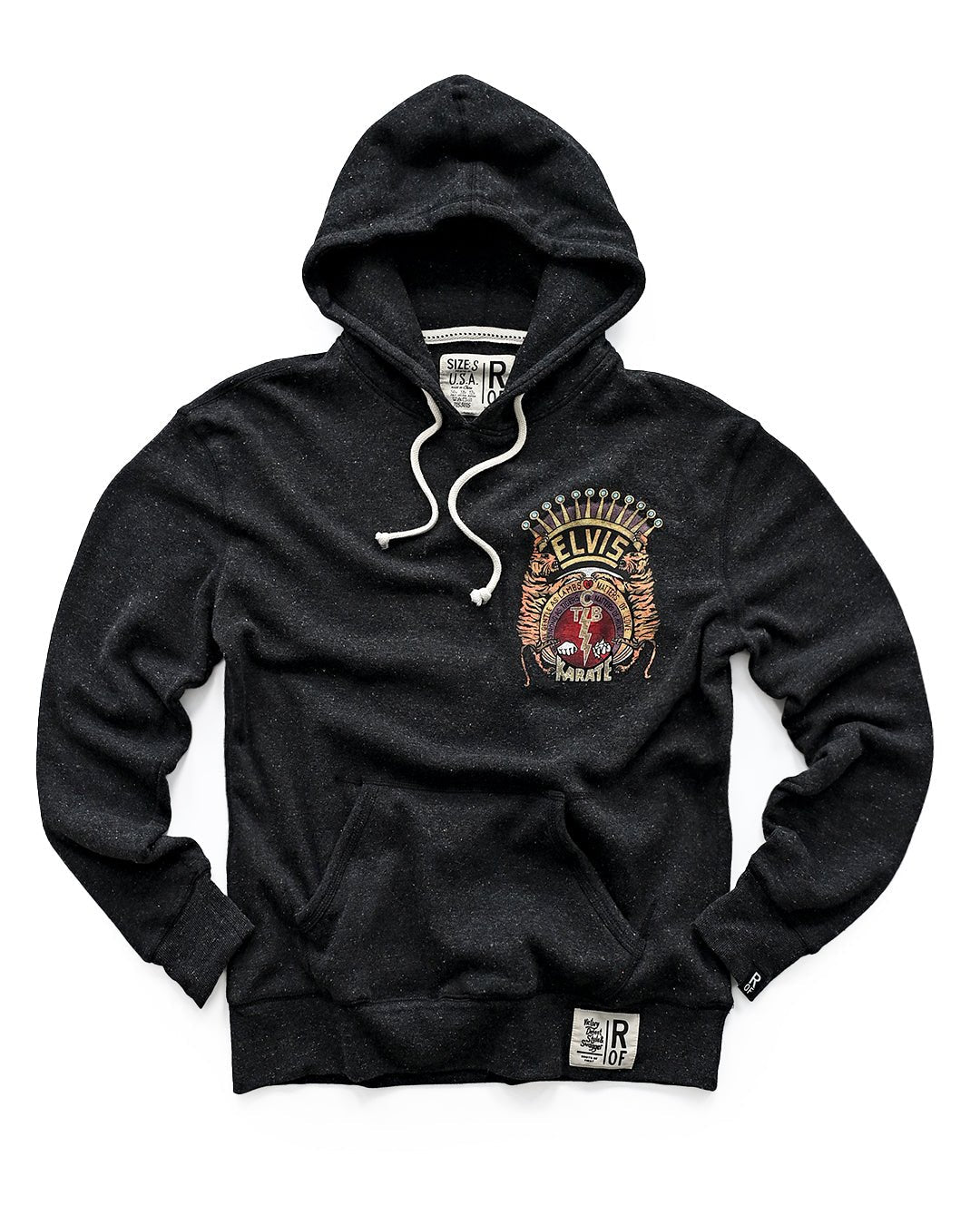 Elvis TCB Tiger Crest Black PO Hoody - Roots of Fight