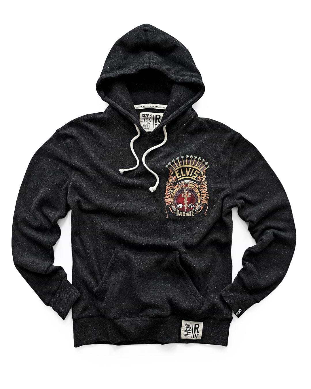 Elvis TCB Tiger Crest Black PO Hoody - Roots of Fight