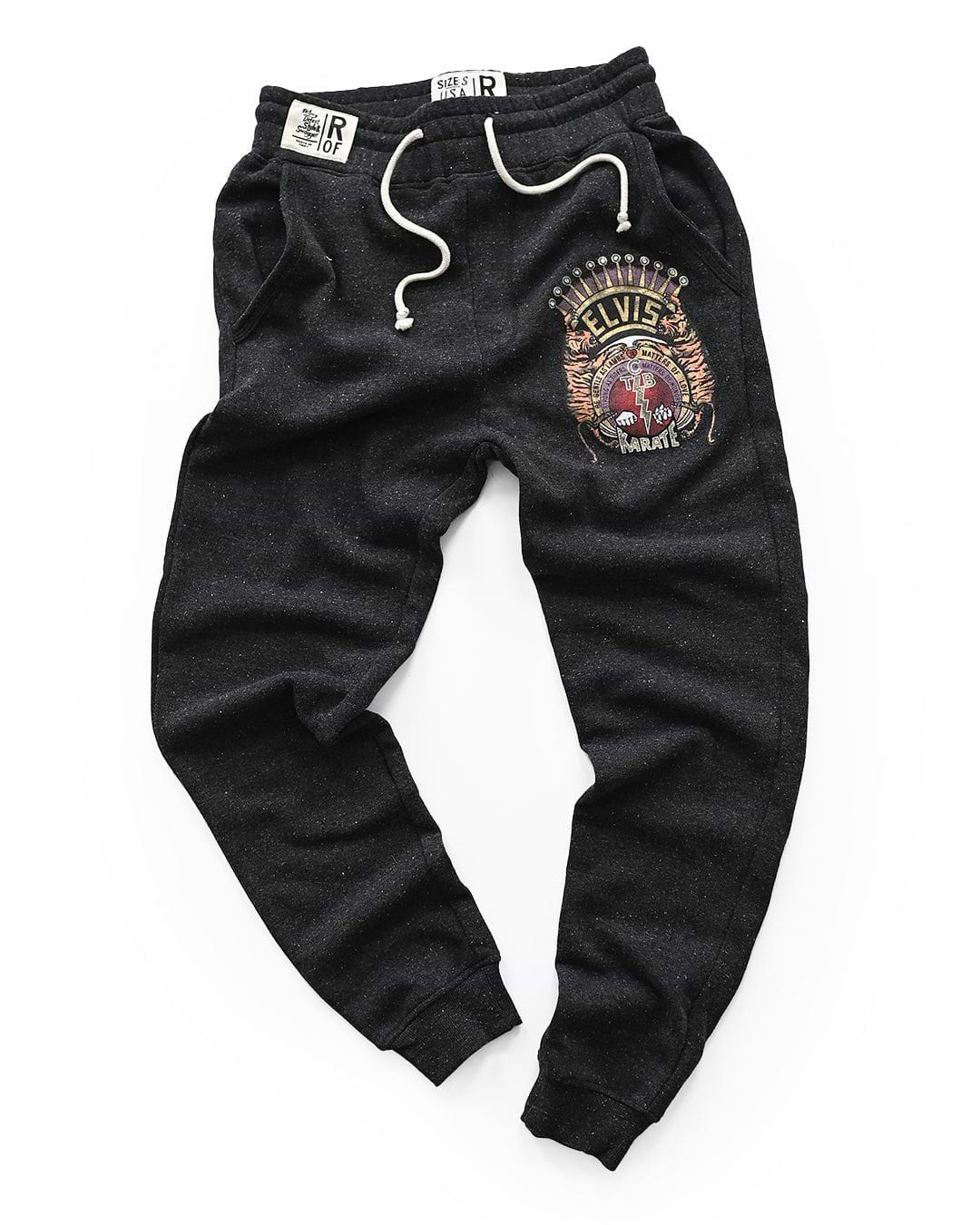 Elvis TCB Tiger Crest Black Sweatpants - Roots of Fight
