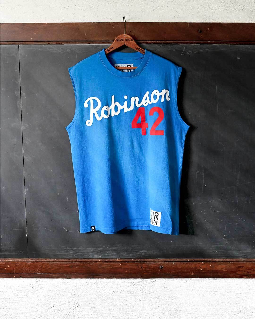 Jackie Robinson #42 Blue Muscle Tee - Roots of Fight