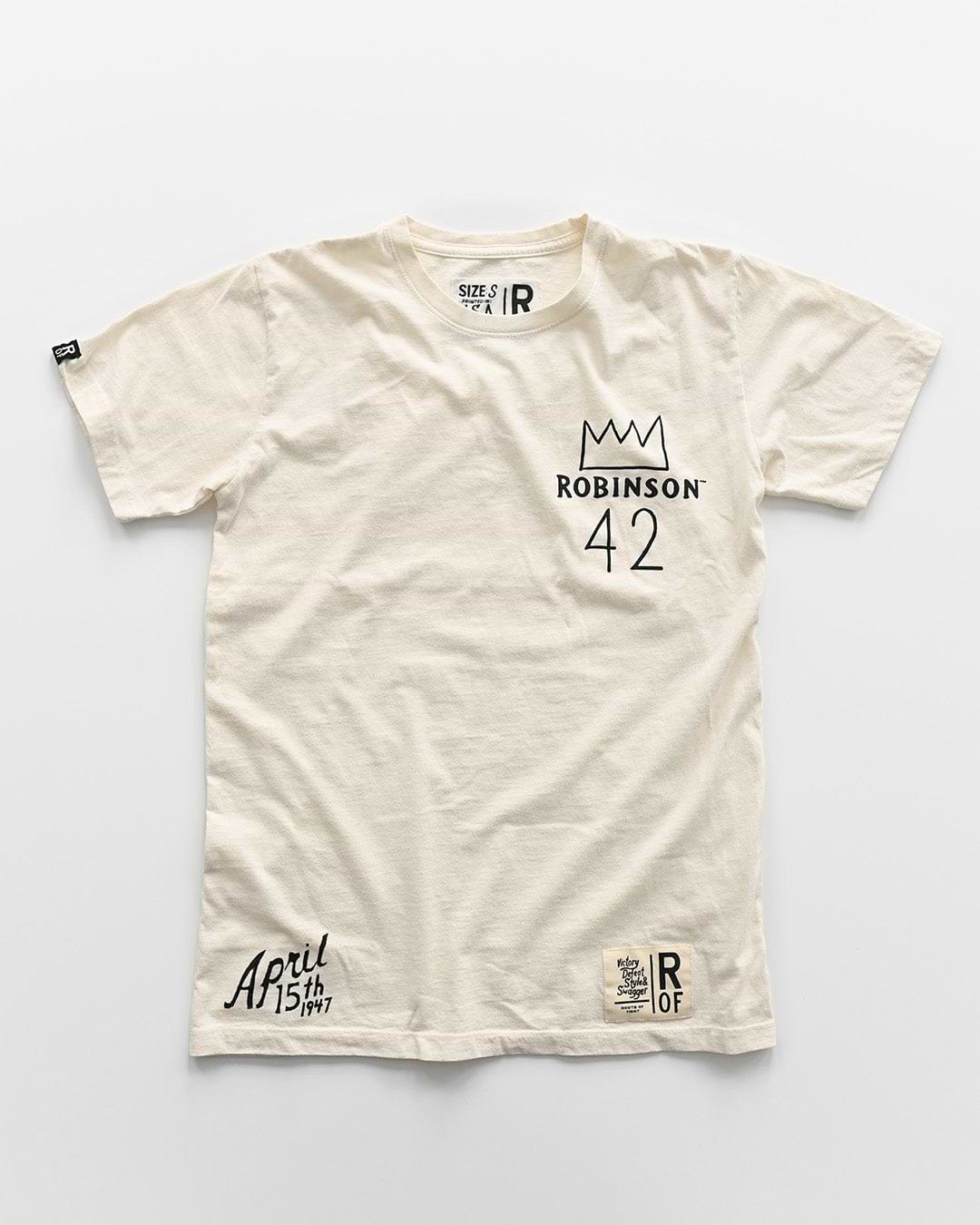 Jackie Robinson #42 Crown White Tee - Roots of Fight