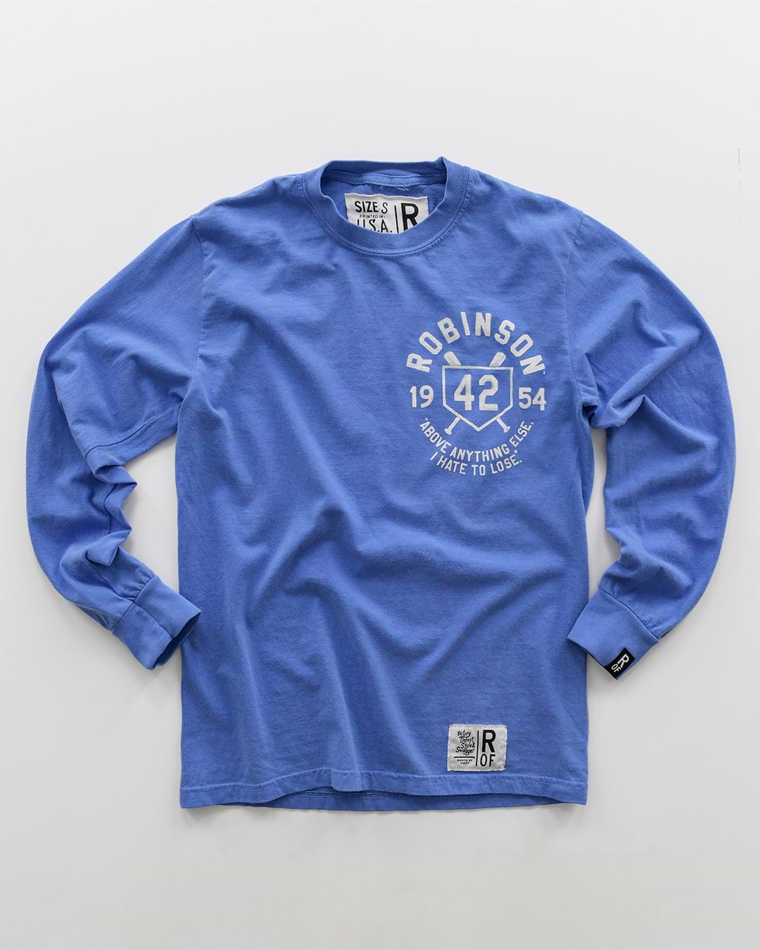 Jackie Robinson '54 Royal Blue Long Sleeve Tee - Roots of Fight
