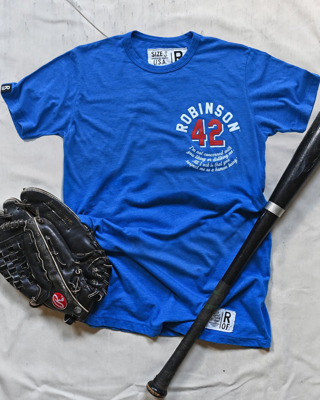 Jackie Robinson Respect 42 Blue Triblend Tee - Roots of Fight