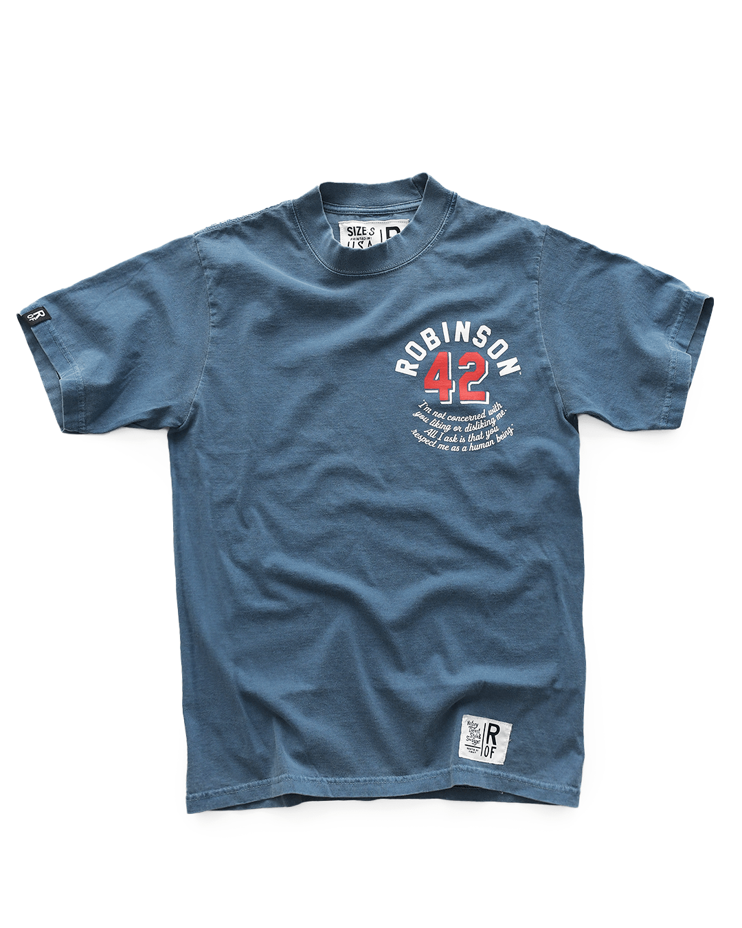 Jackie Robinson Respect 42 Denim Heavyweight Tee - Roots of Fight