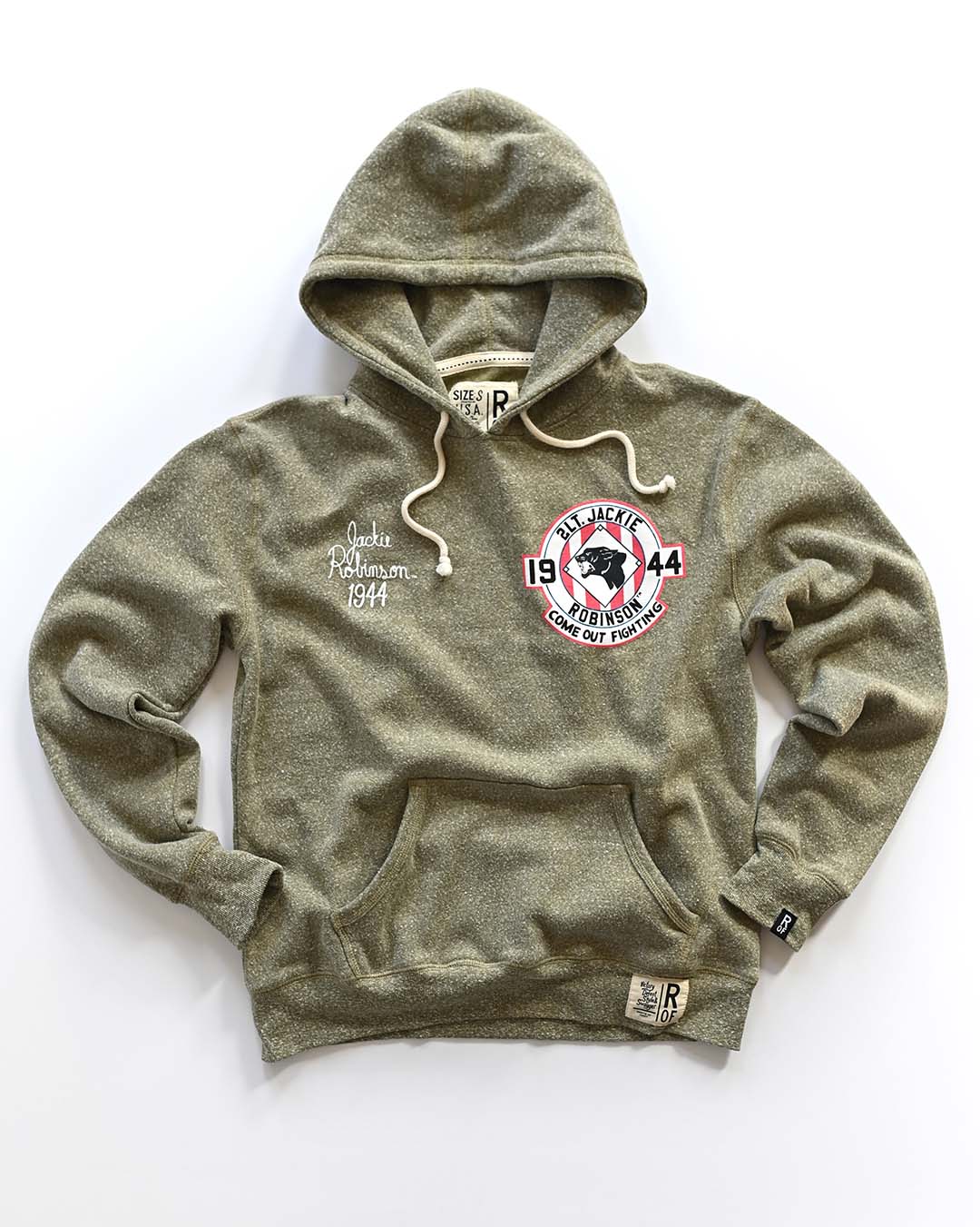 Jackie Robinson The Black Panthers Olive PO Hoody - Roots of Fight