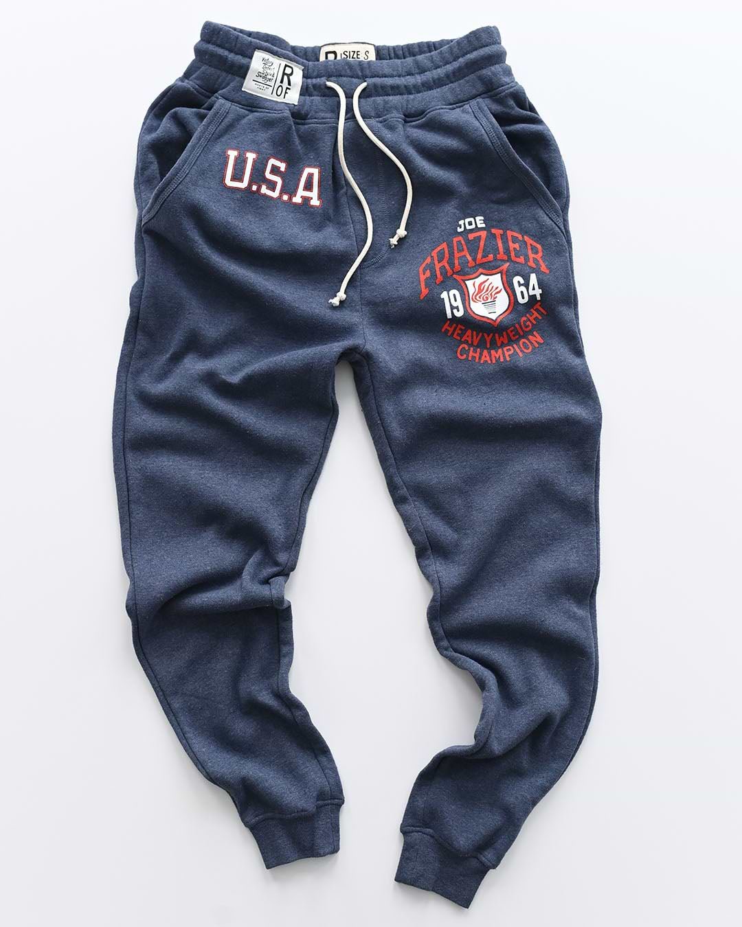 Joe Frazier Boxing USA Navy Sweatpants - Roots of Fight