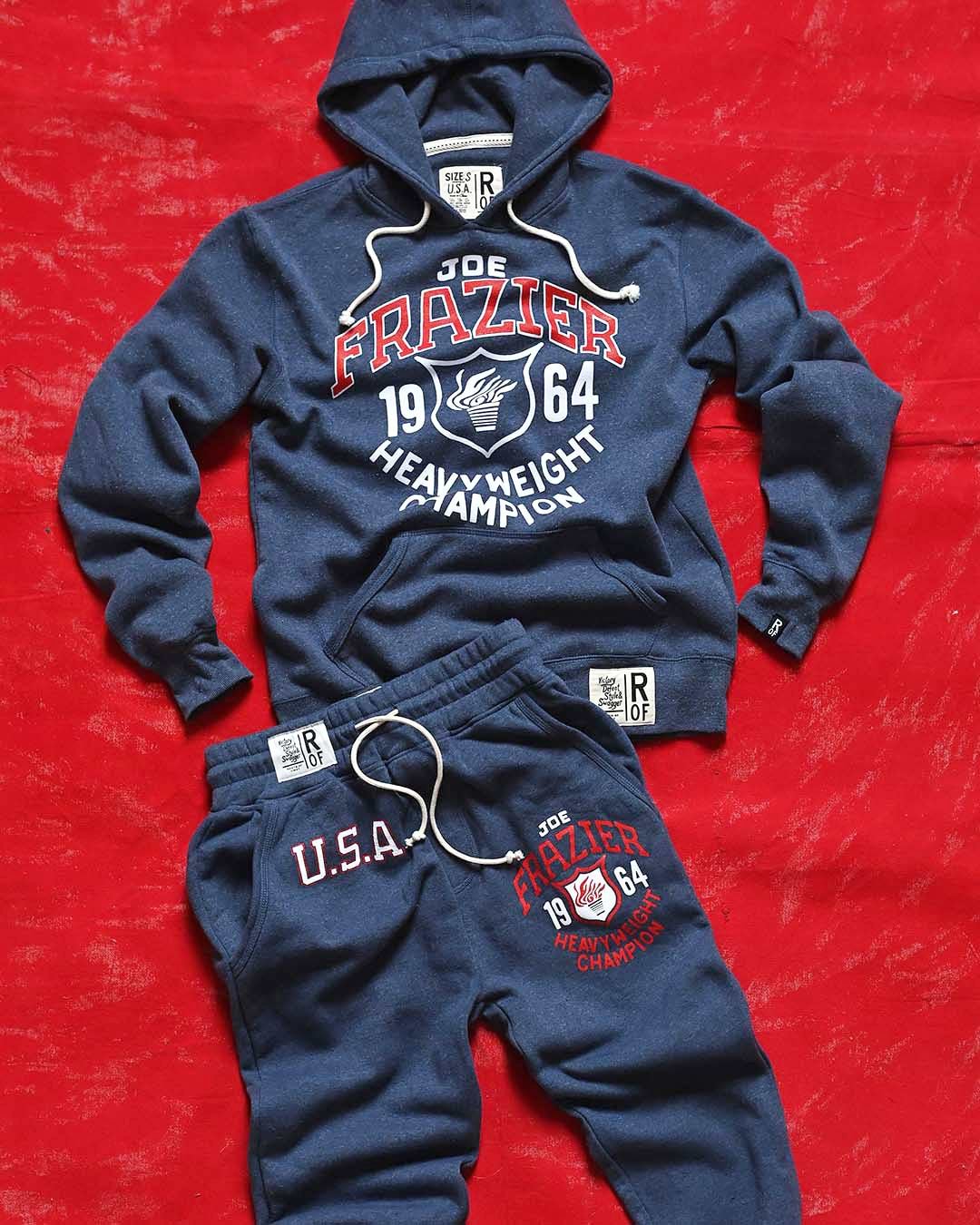 Joe Frazier Boxing USA Navy Sweatpants - Roots of Fight