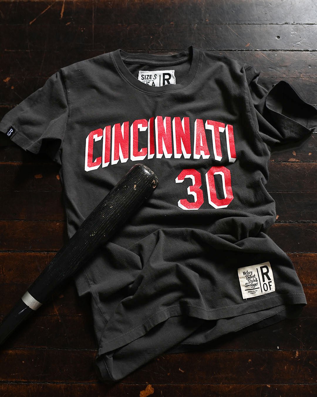 K. Griffey Jr. 30 Cincinnati Black Tee - Roots of Fight