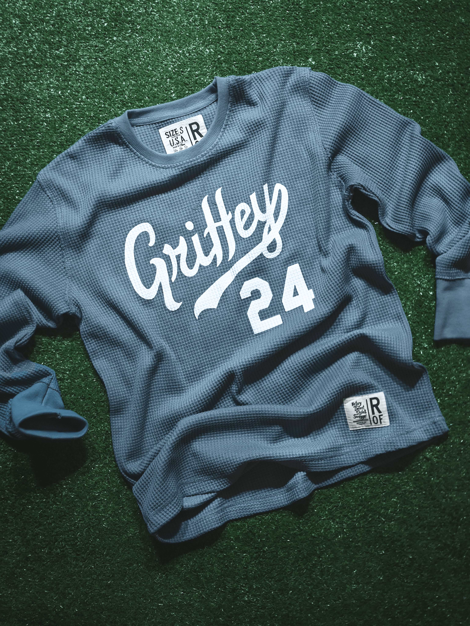 Ken Griffey Jr. Seattle 24 Slate Blue Thermal - Roots of Fight