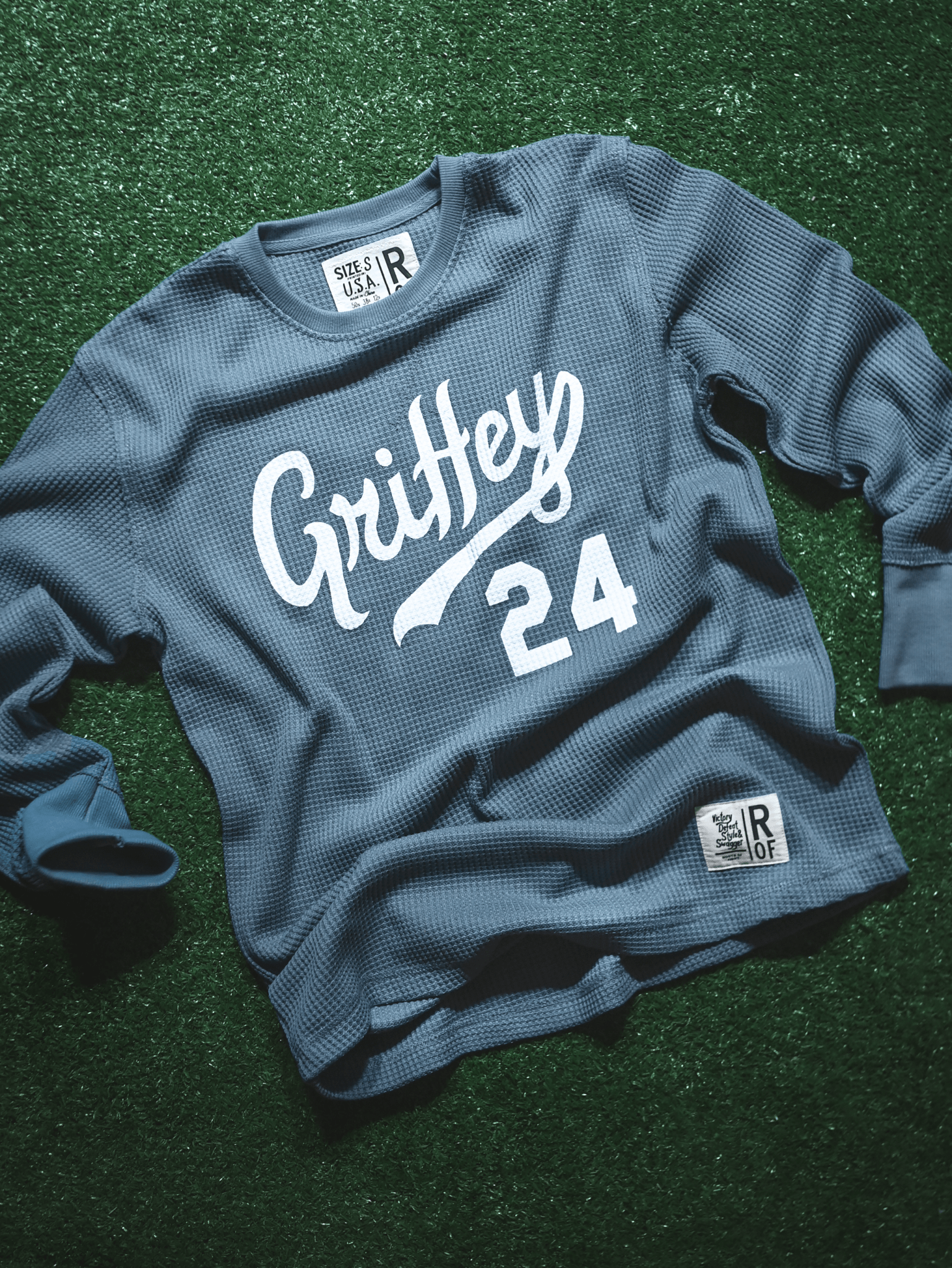 Ken Griffey Jr. Seattle 24 Slate Blue Thermal - Roots of Fight
