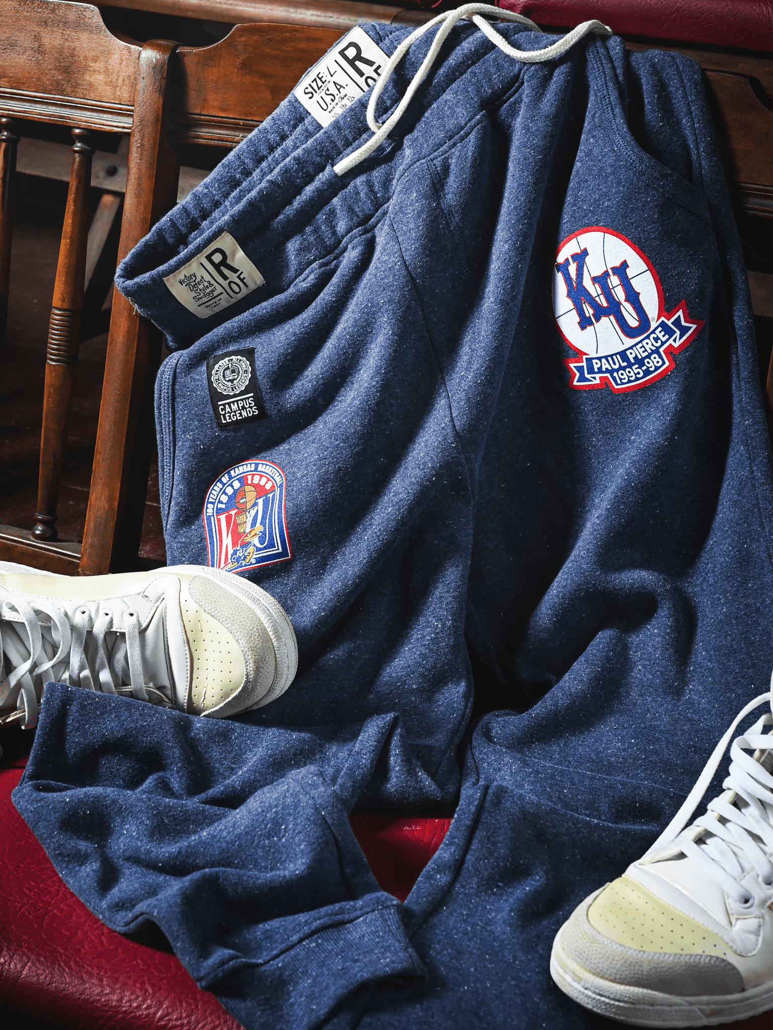 KU - Paul Pierce Basketball Navy Sweatpants - Roots of Fight