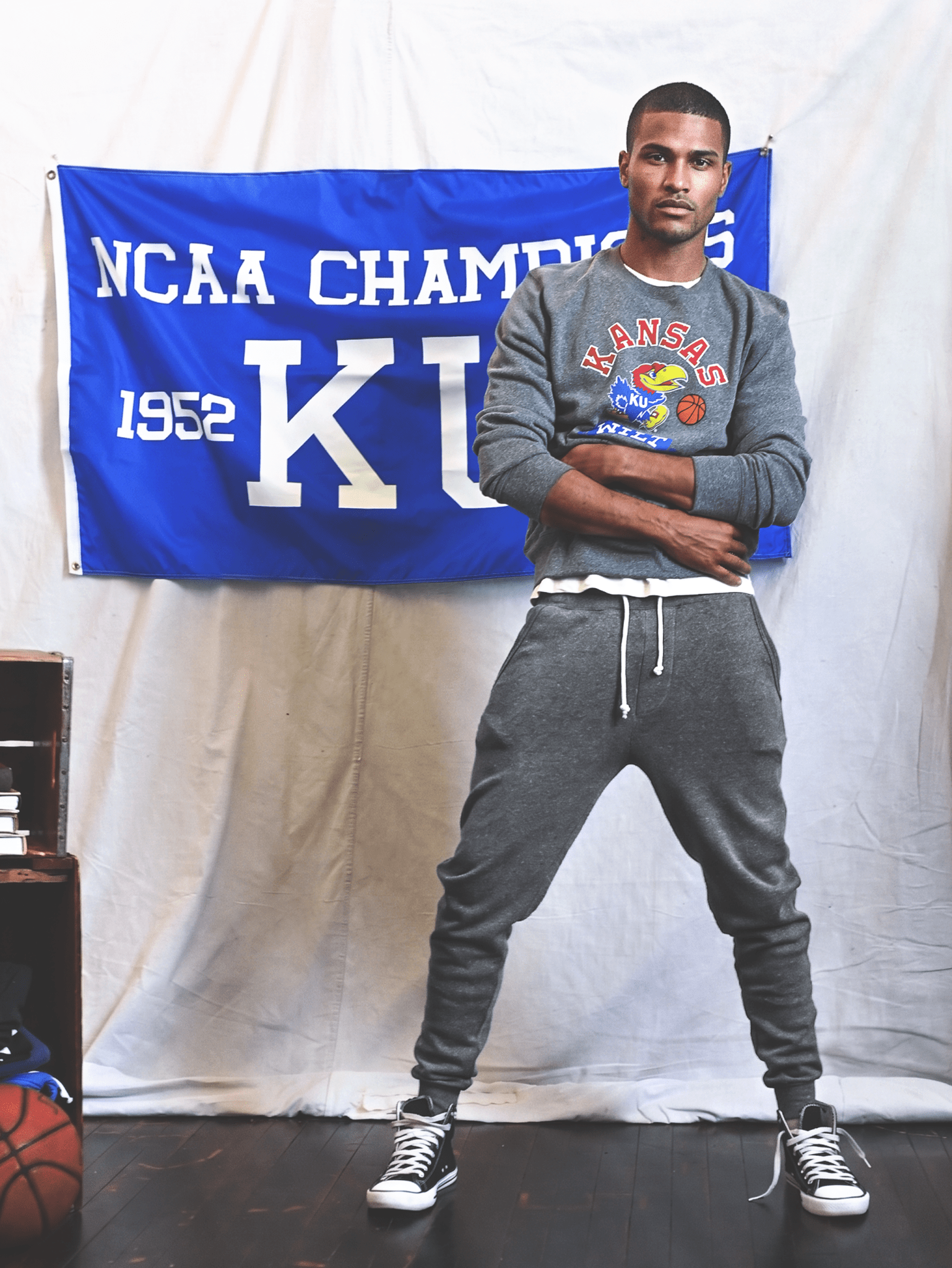 KU - Wilt Big Dipper #13 Grey Sweatshirt - Roots of Fight