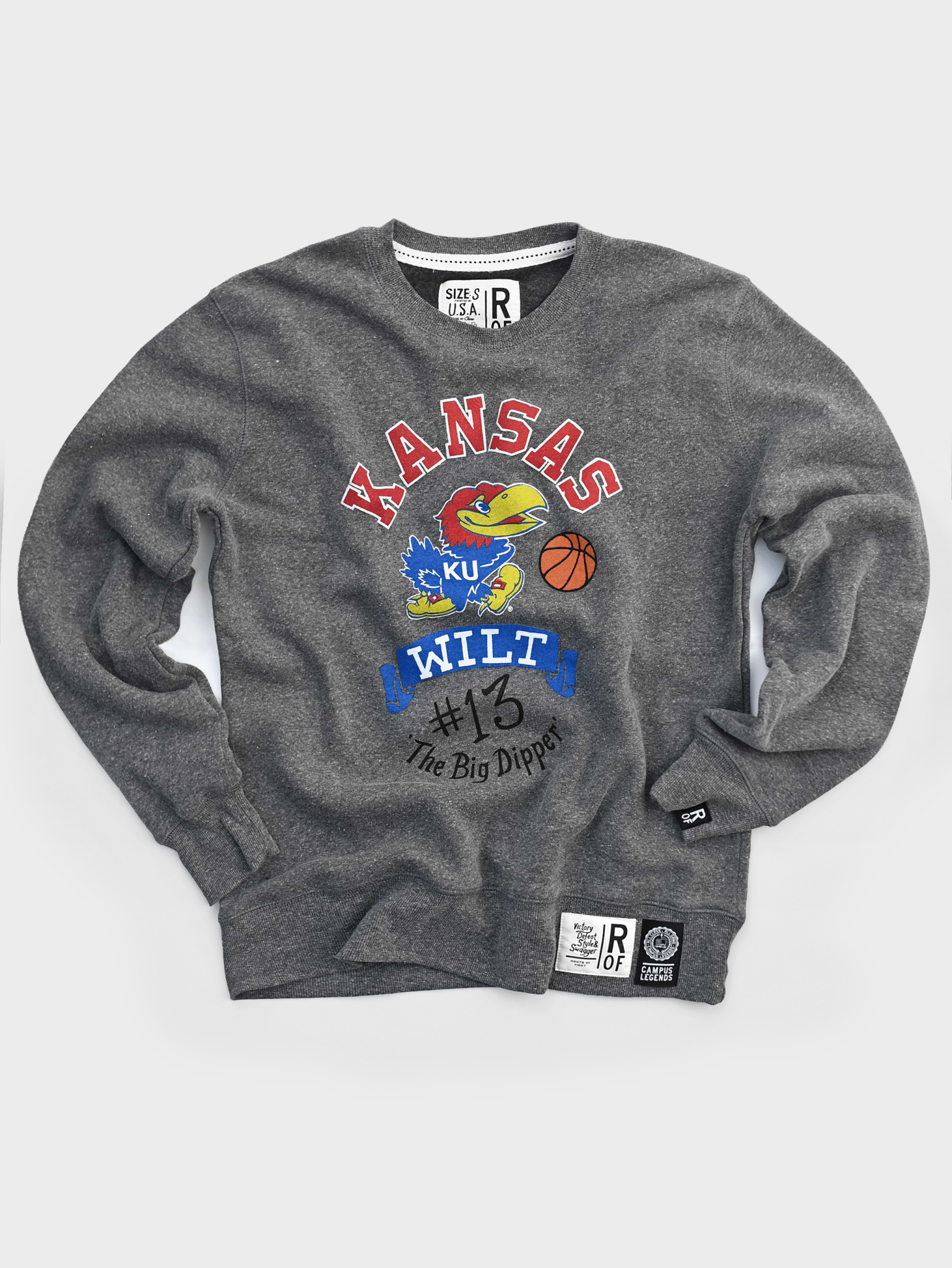 KU - Wilt Big Dipper #13 Grey Sweatshirt - Roots of Fight