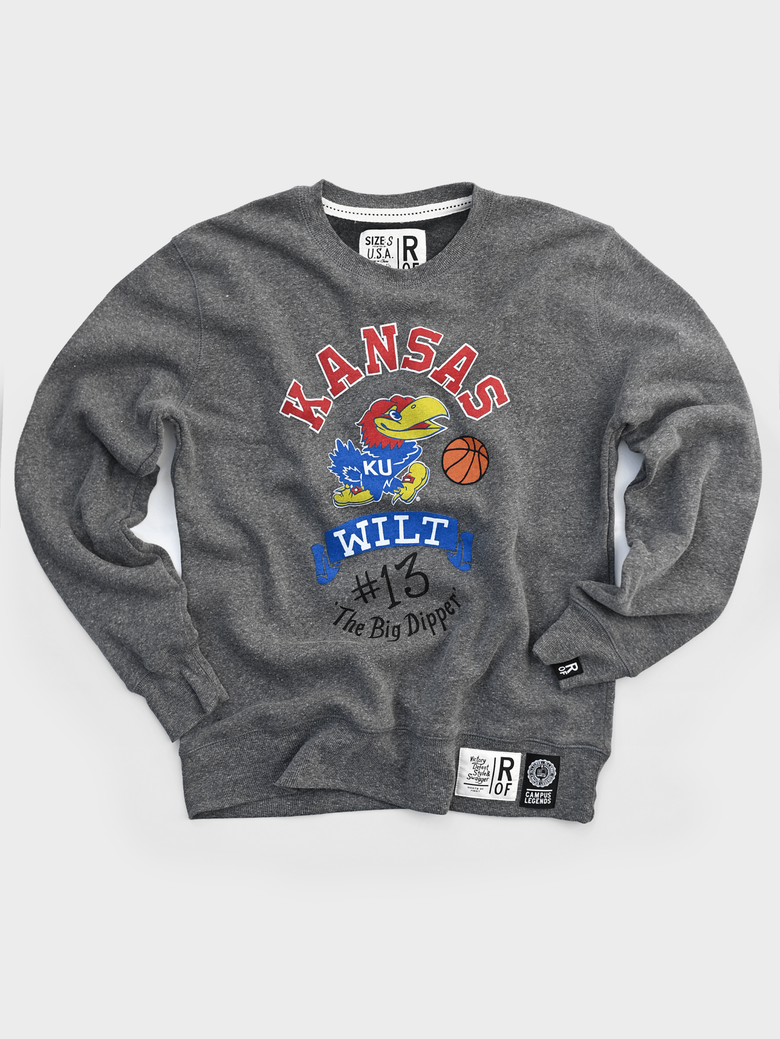 KU - Wilt Big Dipper #13 Grey Sweatshirt - Roots of Fight