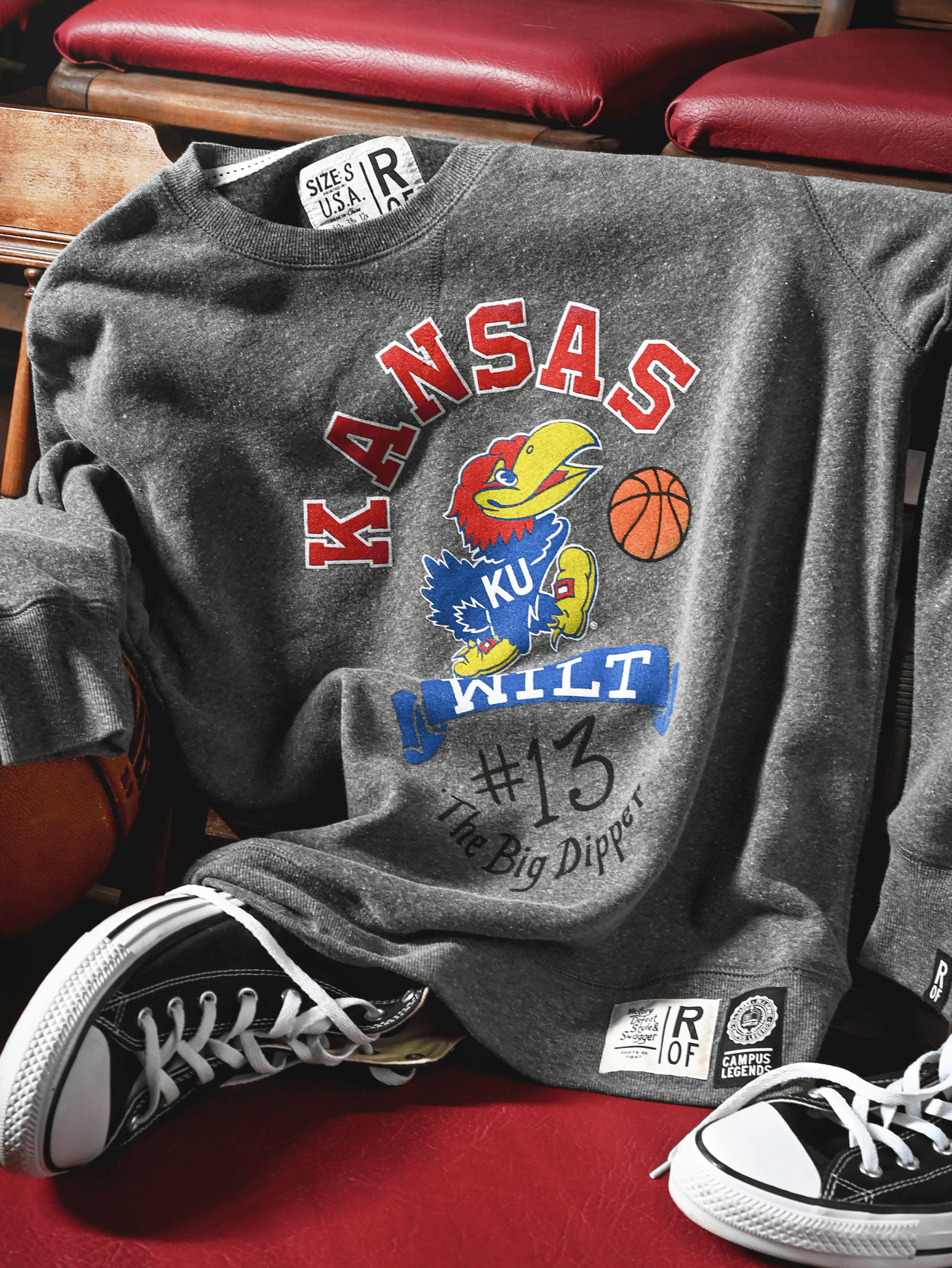 KU - Wilt Big Dipper #13 Grey Sweatshirt - Roots of Fight