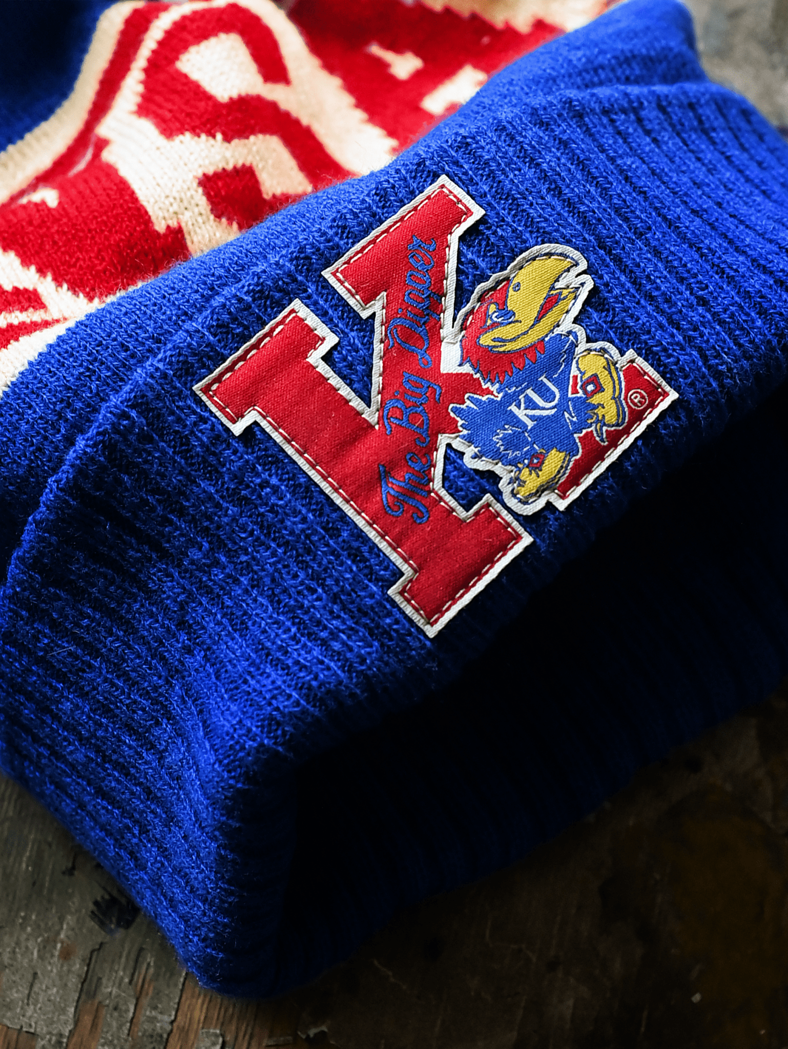 KU - Wilt Chamberlain Blue Pom Pom Beanie - Roots of Fight