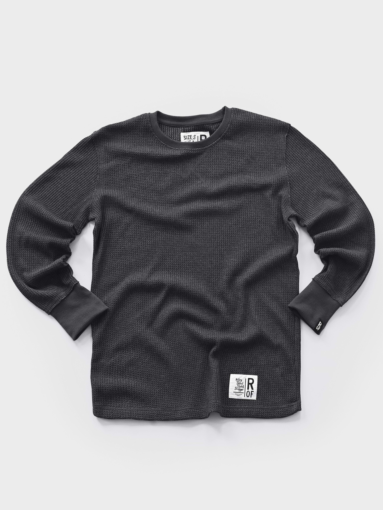 Long Sleeve Heather Charcoal Thermal - Roots of Fight