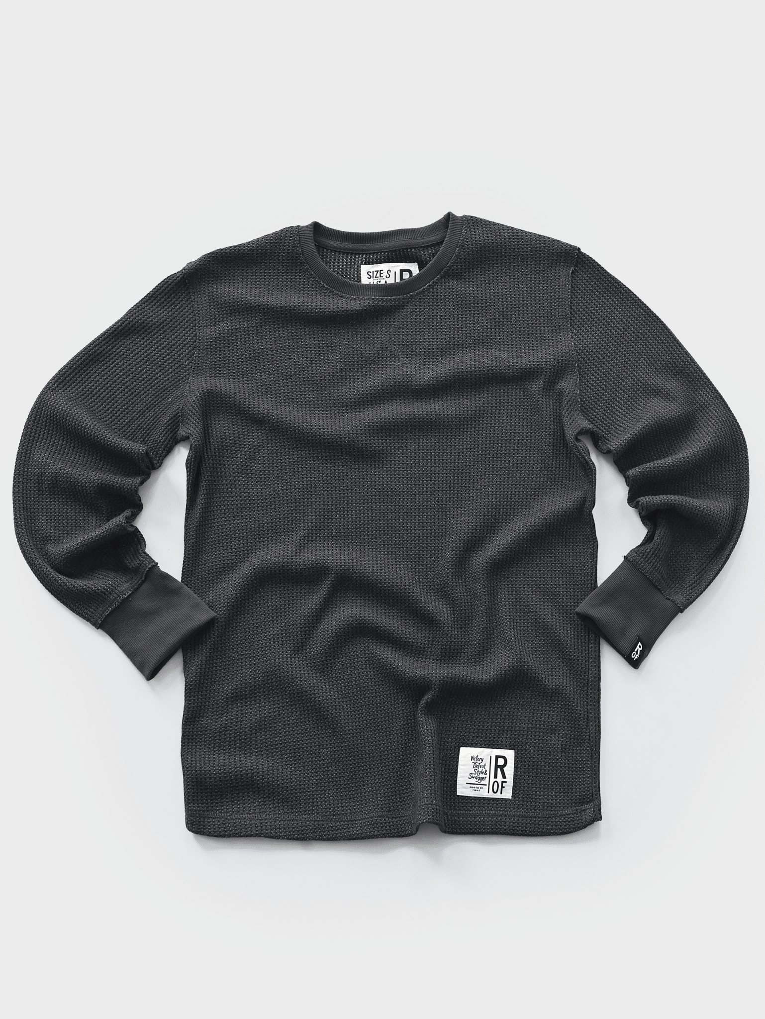 Long Sleeve Heather Charcoal Thermal - Roots of Fight