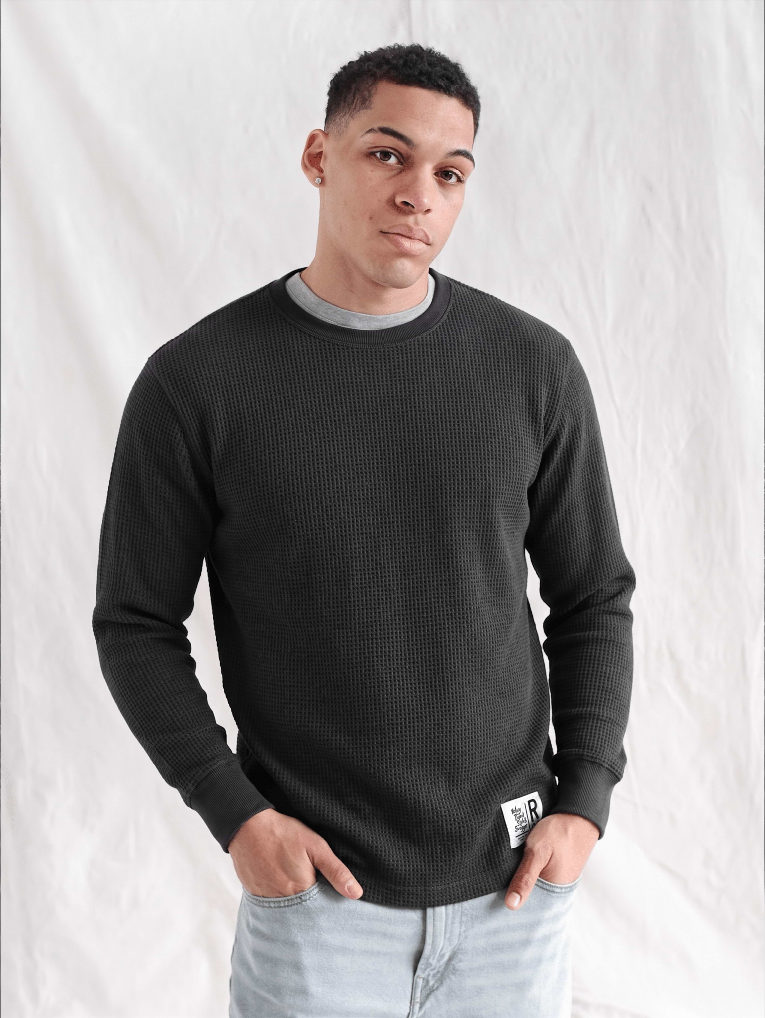 Long Sleeve Heather Charcoal Thermal - Roots of Fight