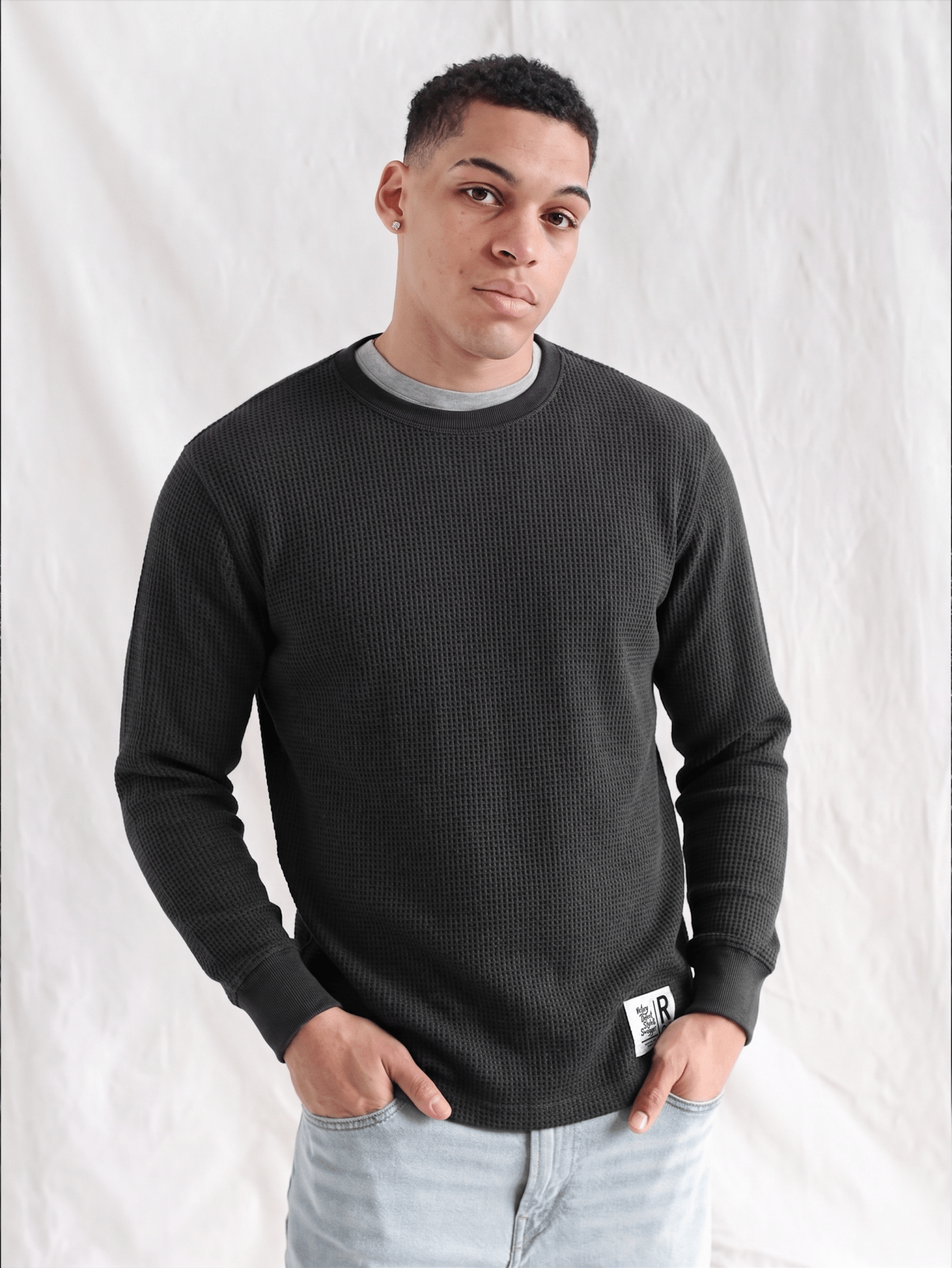 Long Sleeve Heather Charcoal Thermal - Roots of Fight