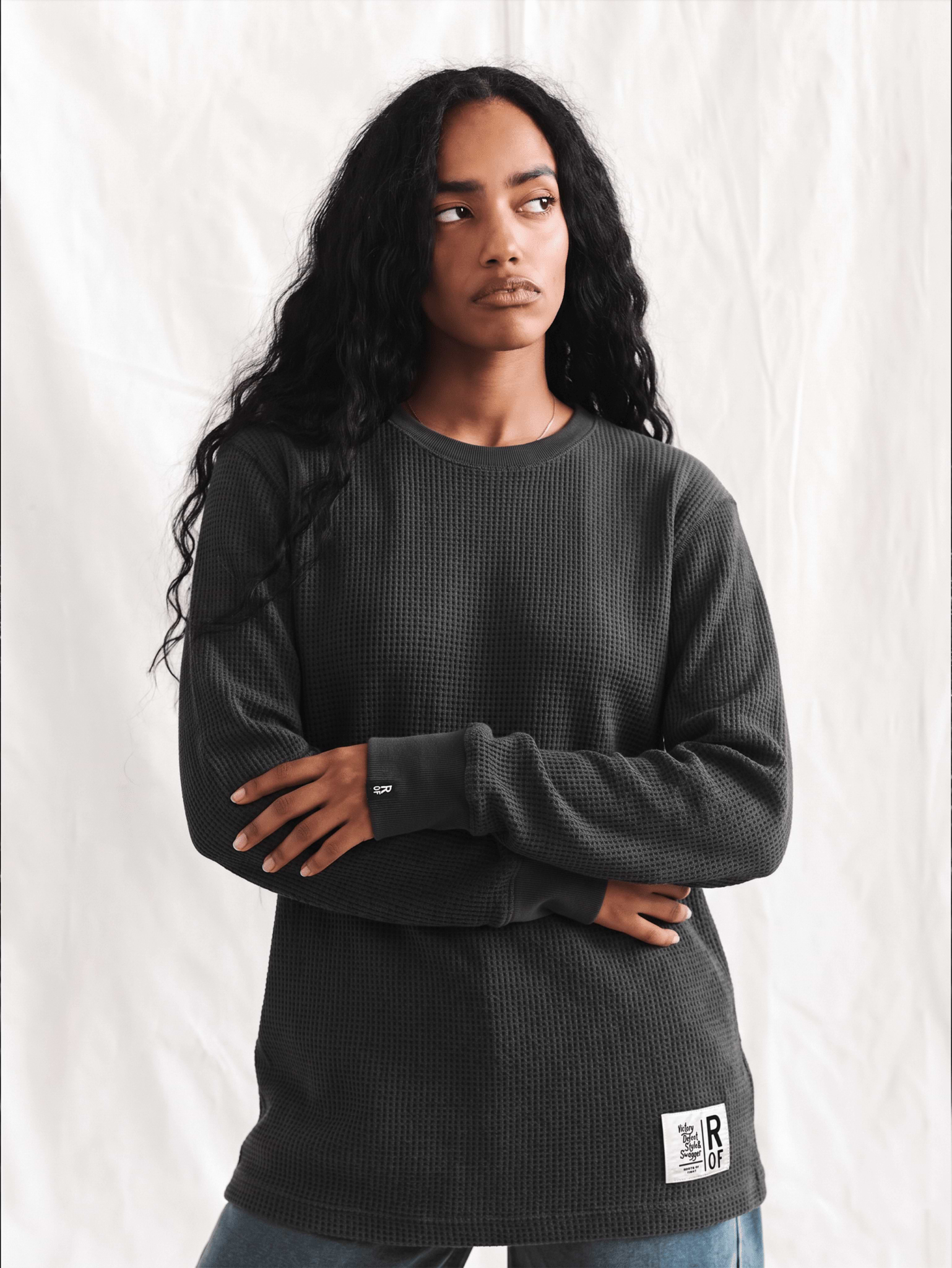 Long Sleeve Heather Charcoal Thermal - Roots of Fight