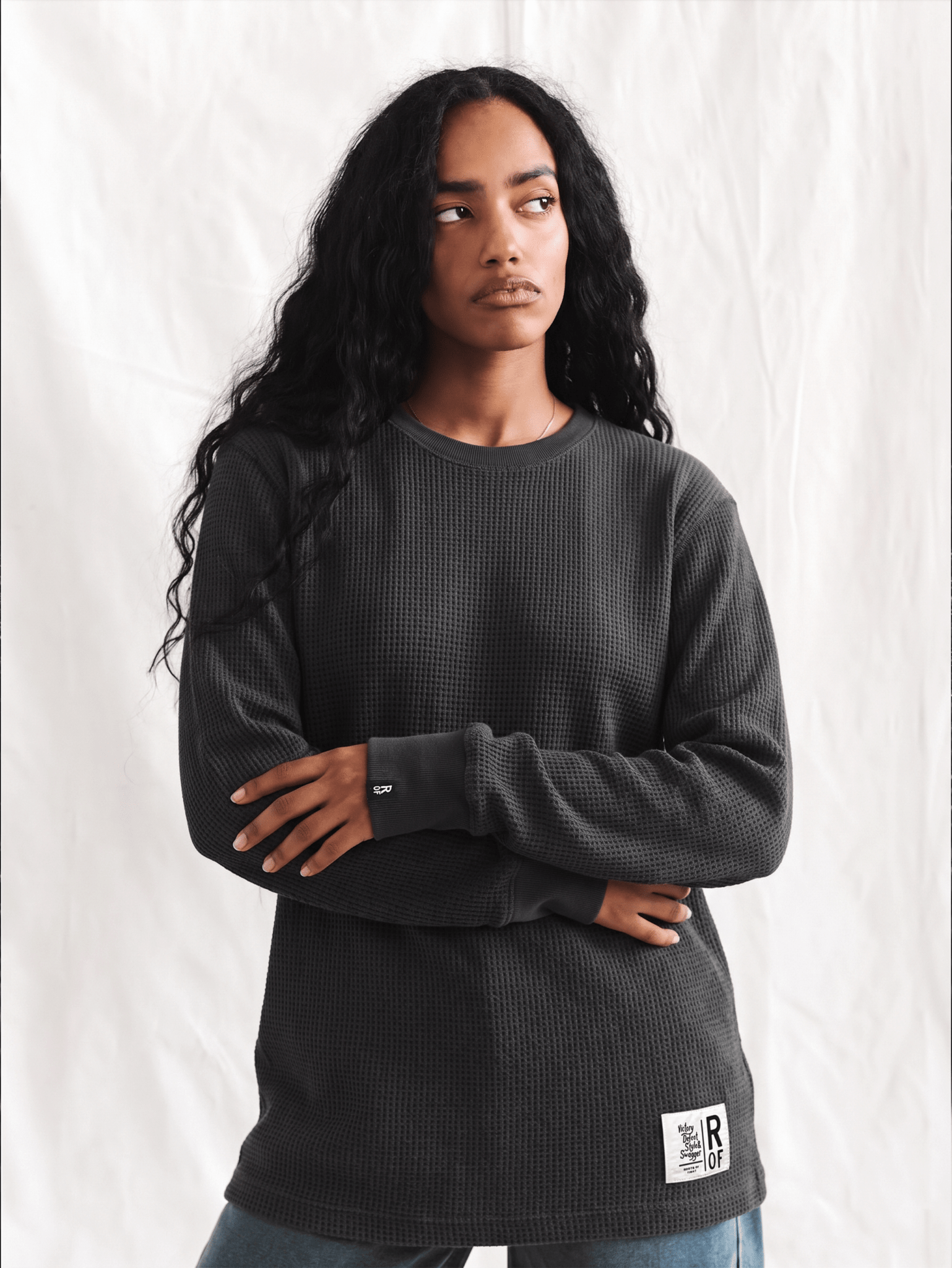 Long Sleeve Heather Charcoal Thermal - Roots of Fight